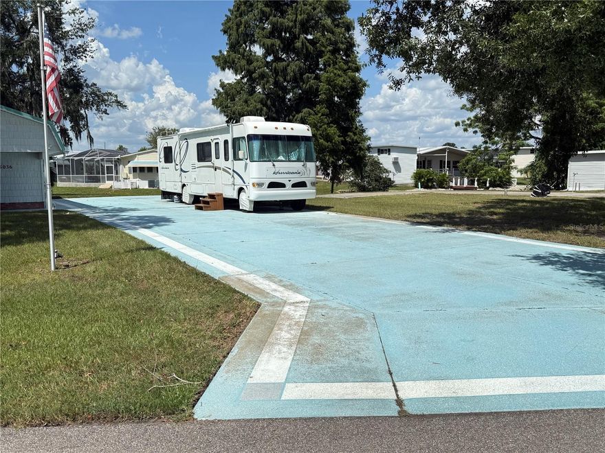 Welcome to an excellent community for Class A motorhome lovers! Check out this amazing 81' x 173' waterfront lot in Phase 1 of Mount Olive Shores. This lot has a large concrete slab that fits any size Class A motorhome.

The lot includes a nice, air-conditioned casita with a bathroom, washer, dryer, and a cozy living area with two lofts. It's a perfect place to relax after a fun day! There’s also a covered porch and enough space for a manufactured home and an RV port, giving you plenty of options.

The HOA fee is a great deal; it covers trash pickup, basic lawn care, and maintenance of common areas. You also get access to secure gates, a 5,000-square-foot community Center that is under construction, and a variety of community activities. Mount Olive Shores is more than just a place to live; it’s a friendly gated community. It’s just minutes from I-4 and near many shopping spots and malls. Major medical facilities, Tampa, Orlando International Airport, and exciting attractions in Central Florida are all within an hour's drive.

As a deed-restricted community for Class A motorhomes, Mount Olive Shores offers a unique lifestyle. To enjoy all the benefits of this community, you just need to own or lease a Class A motorhome for your first year. Don’t miss this great chance to make this welcoming community your home!