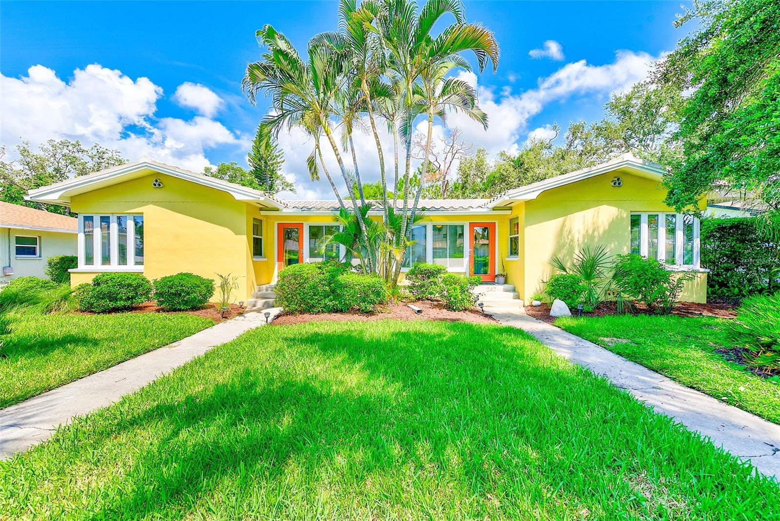 Rare Income Property - Beautifully updated and furnished duplex in highly desirable Snell Isle by the Vinoy Golf Club — perfect to live in one side and rent the other! Built in 1952, each 2-bed, 2-bath unit offers hardwood floors, enclosed front & back porches, French doors, and kitchens opened to the den for extra light. Both have separate electric meters, inside laundry, gas ranges, and updated electric.
Because of the raised platform construction, water did not intrude the main housing area during the storms. Major updates include: retro-reflective concrete tile roof (2010, 25–30 years life remaining), all exterior windows replaced, quartzite counters, LED lighting, keyless locks, newer plumbing fixtures, and modern appliances. Recent upgrades (2018–2025) add even more peace of mind: brand-new HVAC systems (2022) with wireless Ecobee thermostats, exterior paint (2022), new programmable irrigation system (2022), full crawl-space damp/mold abatement with fans, rebuilt master shower with upgraded ventilation, new washer/dryer in one unit (2025), and professionally serviced gas tankless water heaters.
Additional features include dehumidifiers in both units with continuous drainage, repaired garage roof, permitted electrical panel replacements, and storm-ready improvements.
The property and patio are surrounded by lush, professionally maintained landscaping with mature royal palms, cypress, and Florida native plants—twice featured on the Native Plant Society Tour. Located blocks from scenic Coffee Pot Bayou, and just minutes to vibrant downtown St. Petersburg. This move-in-ready duplex blends vintage charm with modern comfort in one of the city’s most sought-after neighborhoods!
Highlights:
2 units: each 2 bed / 2 bath, hardwood floors, inside laundry, gas ranges
Main housing area not damaged by water intrusion
Concrete tile roof (2010) with 25–30 years life remaining
Brand-new HVAC systems (2022) with Ecobee smart thermostats
Quartzite counters, LED lighting, updated plumbing fixtures
Lush native landscaping, drip irrigation (2022), mature palms & cypress
Two-time Native Plant Society Tour feature
Full crawl-space & bathroom mold/damp abatement (2024)
New washer/dryer in one unit (2025)
Minutes to downtown St. Pete, Coffee Pot Bayou & Vinoy Golf Course