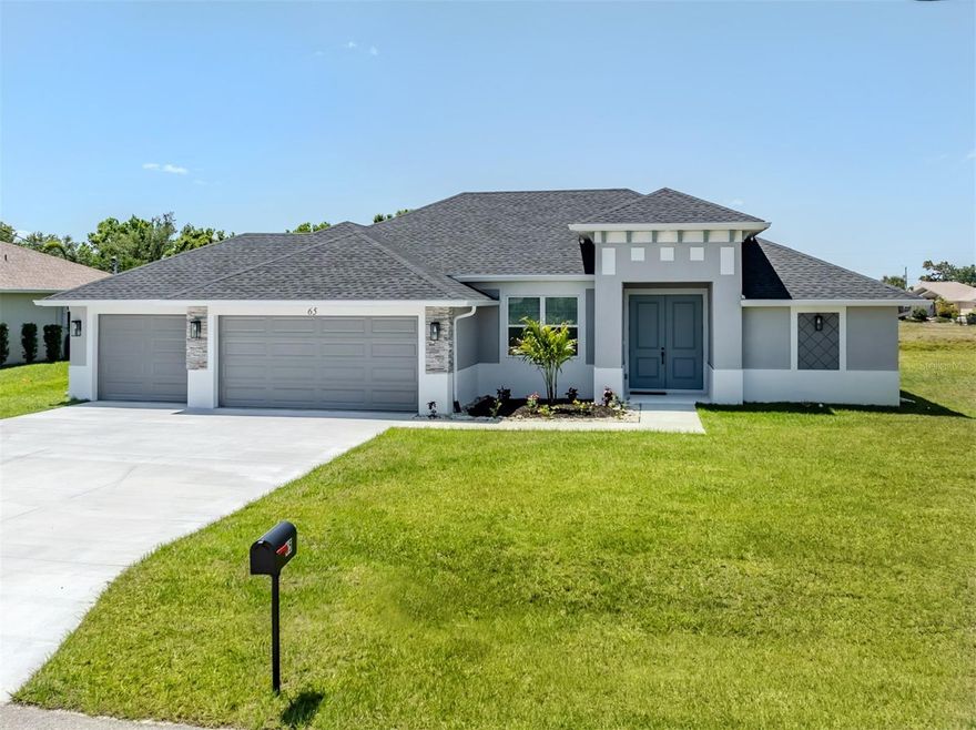 Gorgeous 3 bedroom, 2 bath, 3 car garage BRAND NEW home situated on a gorgeous canal lot!
Available for immediate occupancy. Contemporary, open and bright floor plan features, white kitchen cabinets with quarts countertops, large kitchen island, split bedroom layout, luxury vinyl flooring throughout! Home will have a gorgeous oversized screened-in lanai, approximatly 600sqft! Laundry-room hook-up available for your machines.