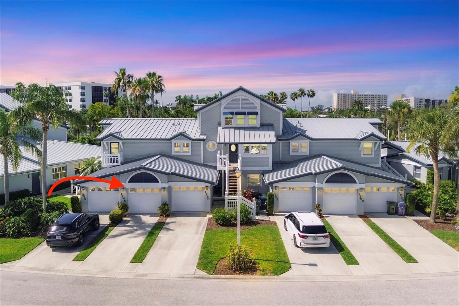 Casual Elegance defines this Refined Residence. Whether a year-round retreat, vacation or investment property, this luxuriously appointed turnkey-furnished 2B/2B in Gulf & Bay Club Bayside will leave you feeling refreshed! Immaculately clean and featuring: a lovely water view, easy single level living, Private Beach access and Deeded Driveway w GARAGE makes coming home to this unit a breeze ~ Recently remodeled w a warm neutral palette, this open plan offers split bedrooms for privacy while allowing gatherings in sun-dappled dining/living space bathed in natural light through the enclosed lanai ~ The KITCHEN includes Stainless appliances, granite breakfast bar, solid wood cabinets w soft close drawers. There’s a convenient breakfast nook doing double duty as ‘pocket’ office with desk/bistro table by the pantry. ~ The spacious LIVING area has comfy Crate & Barrel ‘L’ shaped couch and tranquil water views for relaxed entertainment ~ An Enclosed Lanai presents a serene DINING atmosphere, with an adjustable Crate & Barrel dining table, wonderful for hosting family and friends ~ The Luxurious MASTER suite has King bed, water view, Dual solid wood & granite vanities w soft close, spacious walk-in closet, hall closet, and linen closet! A newer Custom Glass Walk-in Shower is discreetly in the separate commode room ~ The well-appointed, no-shared walls, Guest bedroom provides ample comfort and relaxation for your guests w an adjoining modern bath also w newer, vinyl plank flooring and closet ~ A convenient Full sized Washer Dryer is located in guest hallway. ~ UPGRADES: HVAC June 2025, Recessed Lighting & Newer Fixtures, Newer Cabinetry, Newer Commodes, Vanities & Countertops, New Modern Doors and closet doors, Newer Blinds, Metal Roof 2015. Recent Luxury Vinyl Plank installed throughout ~ A Rare Private 1 Car Garage may hold: a vehicle, and/or bikes, beach & pool gear & toys and sports equipment ~ AMENITIES: 2 Heated Pools, Clubhouse, BBQ area, Walking paths on Well Maintained Grounds w 2 Ponds and Fountains, Pickleball & Tennis courts, Fitness room & Saunas, Private Deeded Beach Access, Community Grills and Fishing Pier/Deck on the Inter coastal Waterway perfect for enjoying a waterside cocktail hour, watching dolphins and being entertained by the endless boat parade passing by ~ LOCATION: Gulf & Bay Club Bayside is an exclusive Key West style, resort-like, gated community unique in its flora & architecture. This socially active community invites you to join the Coastal lifestyle! Enjoy a short walk on the dedicated path to your award winning sugary quartz sands of Siesta Beach, or Hop aboard the Siesta Key Trolley which connects the two ends of the island. Located between Siesta Key Village and Stickney Point Rd, this property places you within easy reach of the island’s most vibrant lifestyle: savory restaurants, boutique shopping and live entertainment, water-sports and sunsets~ RENTALS: Although this unit has Never been a rental, Weekly rentals are allowed. This option makes for an excellent investment opportunity. Gulf & Bay offers on-site rental management or choose your own! With 52 weeks to choose from, owners can save weeks for themselves and may still cover the nut! ~ Whatever your needs, you cannot go wrong in this charming condo, it’s Move-In ready, just waiting for you! ~ Schedule your showing today!
