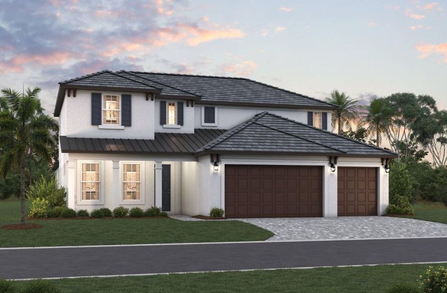 Under Construction. PRICED TO SELL! Welcome home to the Juniper model built by M/I Homes! This exquisite 2 story home features 4 bedrooms, 3.5 baths, a Den, a Loft, a 3-car garage, impact storm windows throughout, and a large lanai for relaxing in this beautiful Florida weather! In addition, the kitchen features a gourmet kitchen, quartz counter tops, and a large island. On the first level, you have a Den, a half bath, dining room, great room, an eat in kitchen, and the owner's suite includes an en-suite bath and spacious walk-in closet. On the second floor, the loft area overlooks down to the first-floor foyer for an elegant atmosphere. In addition to the loft, there are 3 additional bedrooms along with 2 full baths for your growing family or guests alike. Come visit us today! *Photos show pictures of a previous model, not all features are the same.