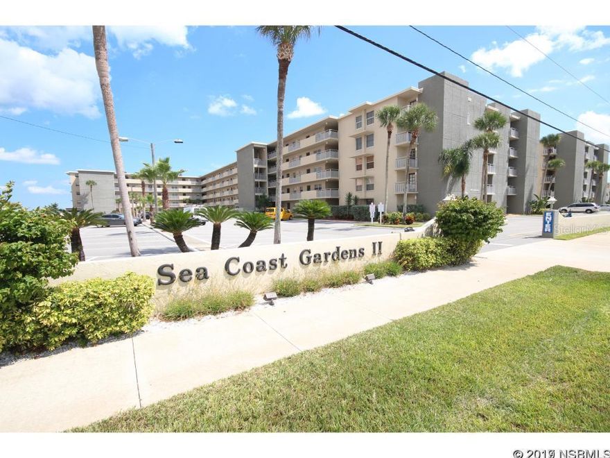 This beautiful, newly painted, completely renovated, fully furnished 2-bedroom and 2-bathroom unit is the piece of paradise you have been dreaming of. Kick off the flip-flops and step onto vinyl plank flooring that leads you to the newly remodeled kitchen with quartz counter tops and subway tile back-splash. The living and dining room combo offers ample space making it a perfect spot to entertain guest. Being directly on the ground floor offers you easy access to both the beach and the pool! With a prime location on the no-drive beach in New Smyrna, a handful of lush golf courses, one of a kind shops, and locally owned restaurants nearby, this condominium has all that you could ever desire and more! ;Water: City