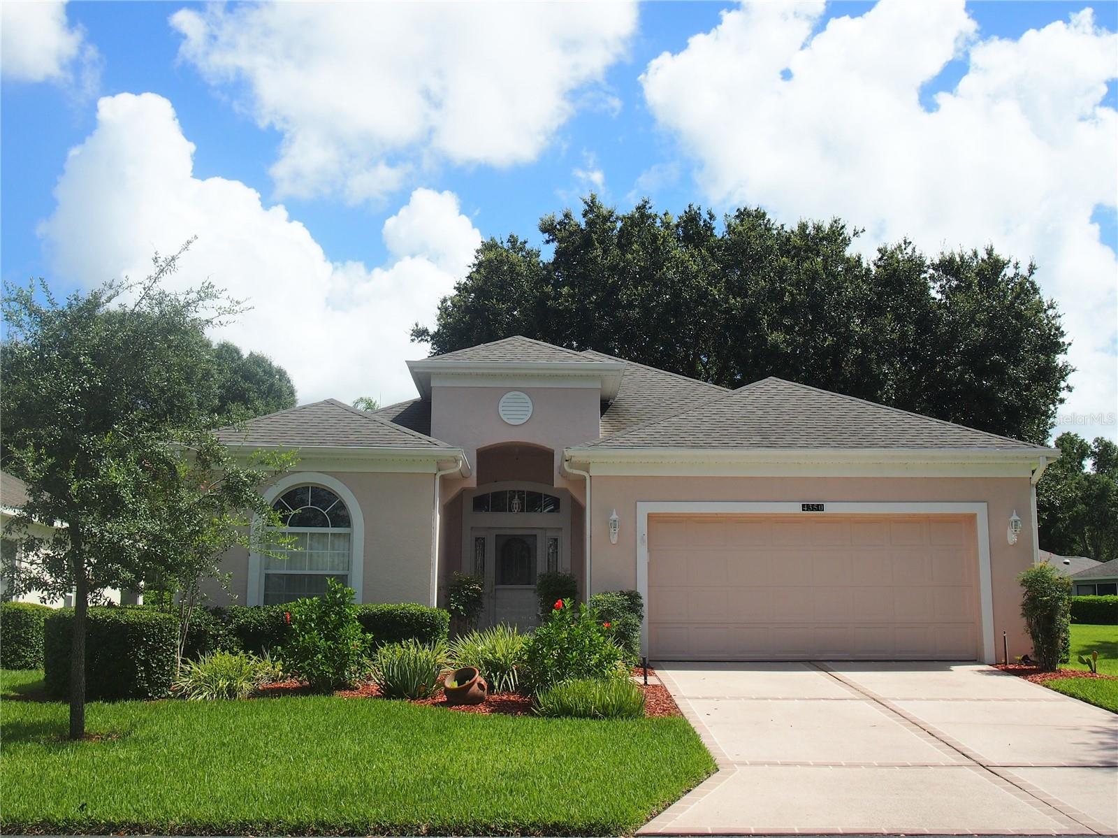 RENTAL IN 55 PLUS COMMUNITY. UPDATED 2 BEDROOM, 2 BATH WITH AN OFFICE/DEN. ST Regis model with 1989 SF and 2 car garage. Kings Ridge is a 55 Plus gated golf community located in the rolling hills of Clermont, FL. Brand new stainless steel appliances in kitchen. Newer laminate flooring in great room & den, Newer carpet in both bedrooms. Separate laundry room with new washer and dryer, The home has been repainted in neutral color. The lanai in back is covered and screened. Rent includes: Lawn care, irrigation water, cable TV ,internet , home phone and use of Kings Ridge clubhouse & recreation facilities. You will have access to the Royal life style in the multi-million $ clubhouse with 3 heated pools, spas, tennis & pickle ball courts, billiards, shuffle board, Bingo, cards and clubs galore. In more detail: Lawn maintenance including trimming of shrubs, care of irrigation system & irrigation water, dish cable TV w/ fiber optic cable thru Opticaltel and internet are included in the monthly rental fee. The Kings Ridge Plaza is just outside the side gate where you can do your grocery shopping, banking and much more. Renter's Insurance will be needed.