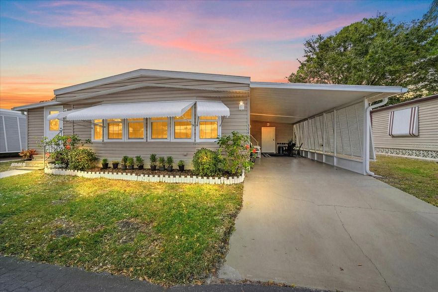 LOCATION,LOCATION,LOCATION! Just 5 miles to Nokomis Beach, 6 miles to Venice Beach, and only 7 miles to world-famous Siesta Key, this is your opportunity to live where others vacation.

Nestled in a desirable 55+ community, this immaculate home offers something buyers love and rarely find: you own the land, no lot rent. Low HOA fees make it even better, and the amenities are thoughtfully designed for easy living, including a community pool, shuffleboard, recreational exercise equipment, lawn maintenance, plus water, sewer, trash, cable, and internet all included.

Inside, the home is light, neutral, and truly move-in ready. Large rooms provide comfortable living space, and there is no shortage of storage, abundant closet space throughout, a dedicated laundry room, and additional storage behind the carport. 

Out back, enjoy a charming backyard perfect for morning coffee or quiet evenings. From the living room window, take in peaceful views of a pond with a fountain, a serene backdrop that adds to the relaxed Florida lifestyle.

Boat storage is available within the neighborhood for a low fee, ideal for making the most of being just minutes from some of the Gulf Coast’s most beautiful beaches.

This is the perfect opportunity to LIVE ON VACATION NOW!