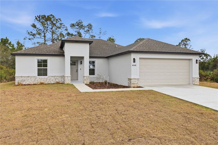 Embrace the tranquility of nature while living in this beautiful, modern BRAND NEW HOME in Sebring, Florida! Located in Sun ‘N’ Lake, a world-class 36-hole championship golf community offering tennis courts, a swimming pool, and many additional amenities.

This stunning 4-bedroom, 2-bathroom, one-story home with a two-car attached garage showcases sleek new construction design and open-concept living. From the luxurious vinyl flooring to the state-of-the-art fixtures carefully selected by the builder, every detail reflects quality and style.

The kitchen features granite countertops, premium cabinetry, stainless steel Whirlpool appliances, garbage disposal, dishwasher, and a spacious layout perfect for entertaining. The open floor plan seamlessly connects the kitchen, dining, and living areas for comfortable everyday living.

The spacious primary suite includes two walk-in closets and a beautifully designed en-suite bathroom featuring dual sinks, stone countertops, a walk-in shower, and a standalone soaking bathtub for a spa-like retreat experience.

The additional three bedrooms are thoughtfully arranged in a split floor plan, offering privacy and flexibility for a home office, guest room, nursery, or additional bedrooms.

Modern smart-home conveniences include a Google smart thermostat, smart doorbell, and front door combination lock, offering enhanced comfort, security, and ease of access.

Enjoy brand-new Whirlpool appliances and peace of mind with a 1-year builder workmanship warranty. Lawn will be restored and delivered in healthy condition prior to closing.