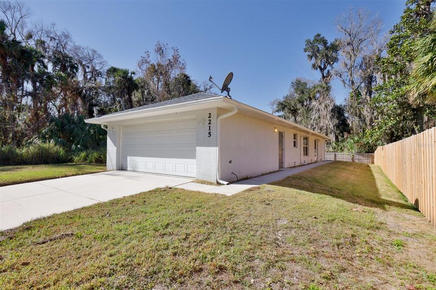 Your opportunity to live in Corbin Park, one of New Smyrna Beach's most desirable neighborhoods is here. Unique 2 bedroom 2 bath home offers an open living space, split bedroom floor plan, beautiful parquet floors, vaulted ceiling and full 2 car garage.  A large patio overlooks the privacy fenced back yard. The master bedroom with dedicated bath has garden tub and step in shower. The 2nd bedroom has direct access to the guest bath for privacy and ease of use. Located on the last street in neighborhood this home has quick access to shopping, dining, beaches and all that New Smyrna Beach is famous for as well as easy commuter access to I-95 & I-4. Make an appointment to see this home today. ;Water: City