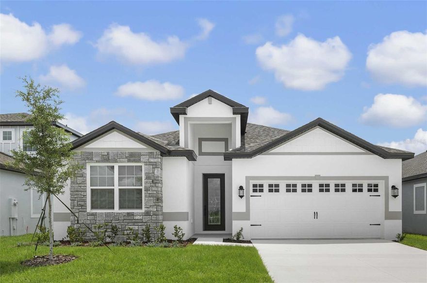 Pre-Construction. To be built. Welcome to the Azalea, a thoughtfully designed 4-bedroom, 2-bathroom home offering comfort, style, and beautiful surroundings. Step inside through the long foyer and into the spacious family room, dining area, and chef-ready kitchen. The kitchen features a large island breakfast bar, granite countertops, white wood cabinetry, a walk-in pantry, and stainless steel Whirlpool appliances.

The private master retreat, tucked at the back of the home, boasts a large walk-in closet and a spa-inspired bathroom with dual sinks, a linen closet, and a relaxing garden tub. Luxury vinyl flooring flows throughout the main living areas and the master bedroom, while the additional bedrooms are carpeted for comfort. Outside, you’ll find a welcoming covered front porch, professional landscaping, and a rear patio perfect for relaxing.

This home is perfectly situated on a homesite that backs up to a dry pond, offering added privacy, no rear neighbors, and stunning sunset views in the evenings.

Nestled in Gum Lake Preserve, a picturesque lakeside community, homeowners enjoy direct access to Gum Lake with a boat ramp, future fishing dock, playground, picnic areas, and nature trails. Perfectly located just minutes from I-4 and centrally positioned between Tampa and Orlando, Gum Lake Preserve blends natural beauty with everyday convenience.