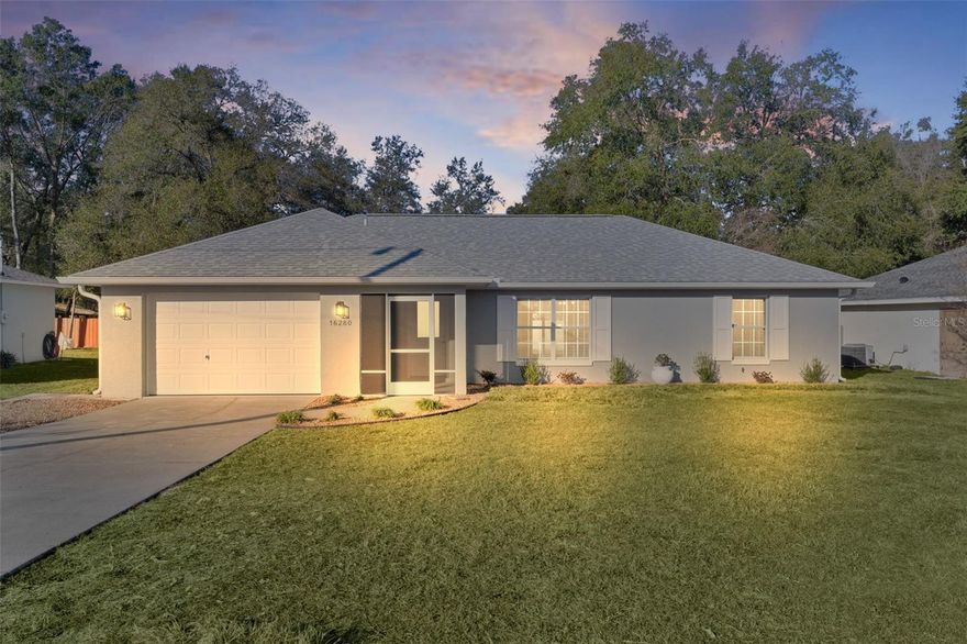 Freshly Renovated and Updated. Newer Roof, Newer AC, NEW Hot-water heater. Kitchen and bathroom cabinets have been painted and have New countertops, Sinks faucets and Backsplash. New Ceiling fans and Kitchen light The bedrooms and Living room have Luxury Vinyl floors. Garage and exterior patios have been painted professionally. Kitchen appliances are New and Stainless steel. The home has been painted inside and out, ceiling, wall doors and trim. All Doors have NEW hardware, hinges, handles and door bumpers. New Garage door opener. Newer washer and Dryer. Front door and side garage door are new. That and MUCH MORE!