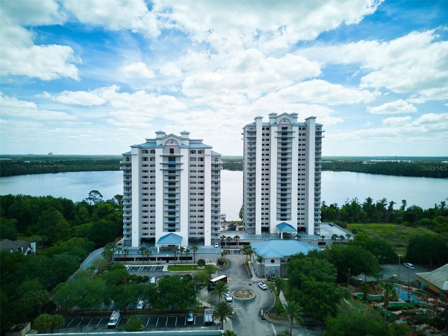 Great opportunity to own a stunning high-floor corner unit with breathtaking views of Lake Bryan in the heart of Lake Buena Vista.
Recently updated with vinyl floor covering in both bedrooms, new AC and water heater in 2025. This turnkey investment property
allows for short-term rentals, making it an excellent opportunity for investors or those seeking a luxurious vacation home. Ideally just
minutes away from Disney World, SeaWorld and Universal Studios. Fully furnished with granite counter tops, full washer and dryer,
covered parking & security elevators with keyed access. Recreational amenities include heated pools, hot tubs, a video game room,
exercise room and 24 hour on site staff to assist you. Shopping & dining are moments away, not to mention a quick 3-4 minute walk
to go play mini-golf in a tropical setting. This end unit on the 12th floor at Orlando's Blue Heron Beach Resort offers magnificent
views from 2 balconies with one facing the serene Lake Bryan to enjoy a romantic sunrise, and one facing attractions to view the
night-time fireworks. Consider taking that morning stroll down the environmentally friendly scenic boardwalk through the
conservation area or Buena Vista Watersports will deliver jet skis, pontoon or ski boats right to the boat dock on Lake Bryan for
some aquatic fun!