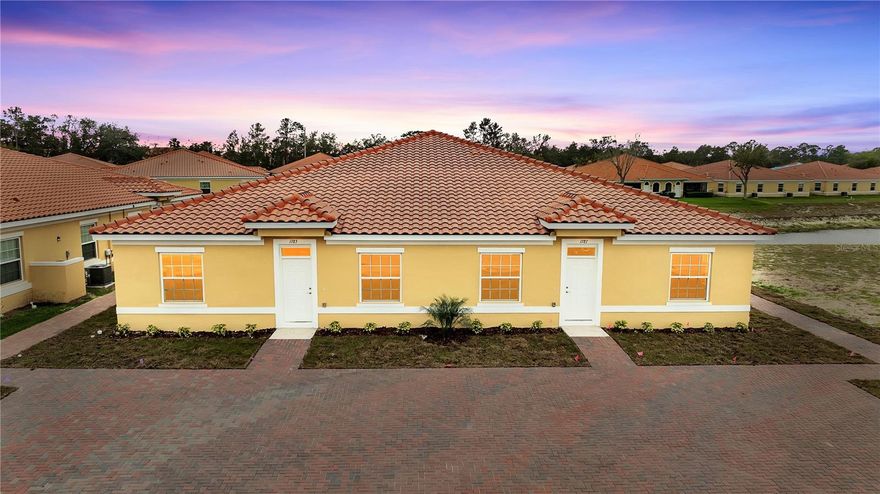 Honesty Home Builders presents brand-new 2-bedroom, 2-bathroom villas in Tuscany Preserve, a private gated community. These modern quadplex villas boast Spanish-style Tiled roofs, adding timeless charm to the community’s exterior. These modern quadplex villas feature ceramic tile throughout, 42” cabinets, granite countertops, and state-of-the-art stainless steel appliances. Tuscany Preserve provides exclusive amenities including a private gym, clubhouse, pool, tennis and basketball courts. Each home owner has high-speed internet and hundreds of TV channels covered by the association, life here is effortless! All financing options accepted: FHA, VA, and Conventional. Ask about the builder's preferred lender and closing cost incentives. Short-term rentals and Airbnbs are allowed!
