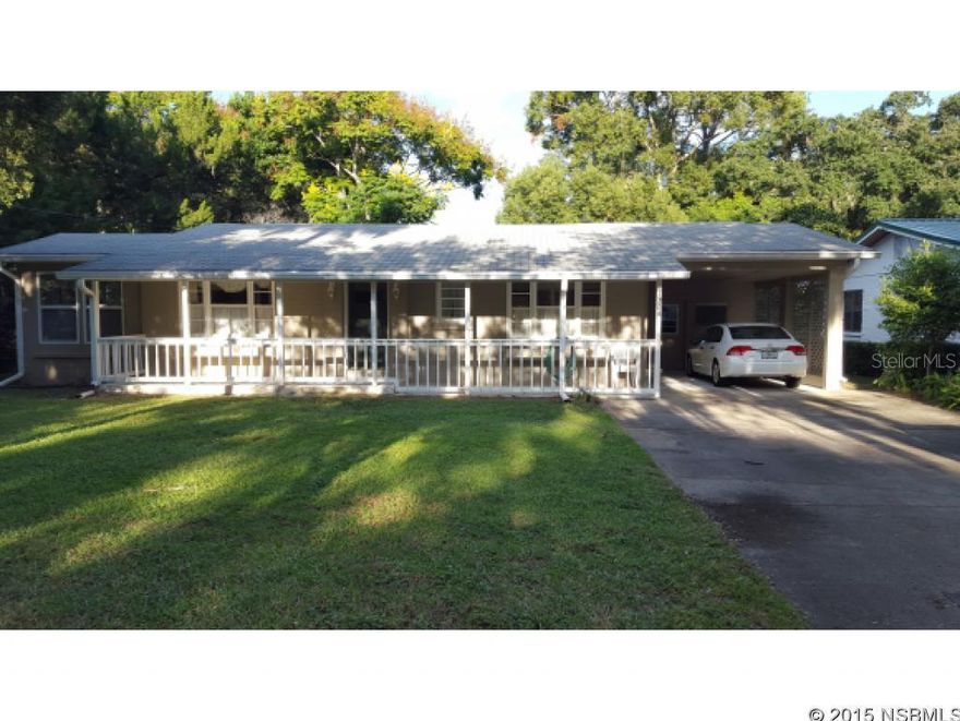 Newly Painted Exterior 3 bedroom, 2 bath home.  Great Location!  Two blocks from the intracoastal.  Close to schools and movie theater.  Short scenic bike ride to historic downtown Canal street and several parks.  Large fenced yard and plenty of room for a pool. Spacious back deck.  Extra large laundry room with extra storage area.  Bright sun room to sit and relax with your morning coffee.  Home has gorgeous hardwood floors. This home also offers an additional bonus room you can use for an office or den.  Home is located only minutes to the beach and easy access to US1, I-95 and I-4.  All information intended to be accurate, but not guaranteed. ;Water: City