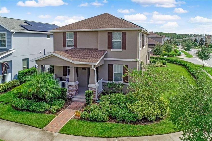 Unfurnished!

Welcome to Storey Park Innovation a desirable gated community in Lake Nona. This immaculate 5 bedroom / 3 full baths / 2 rear car garage single family corner lot home featuring an exquisite floor plan layout with upgrades and amenities that will astonish your family and friends for just $3200. This energy saving beautiful smart home comes with solar panels, walk-in attic, ceramic tile floors through out the first floor living areas, ceiling fans in every room, 42 Cabinets with granite counter tops, glass mosaic back splash, stainless steel appliances and a huge island in the kitchen. HOA includes 24 hour security guard, cable, high speed internet, telephone, fitness center, tennis court, dog park, picnic area, walking trails with camp site, playing field, tot lot, community garden, clubhouse, resort style swimming pool, kiddie splash area, huge hot tub, cafe pavilion offering food and beverages for complete relaxation. Conveniently located near Lake Nona Medical City, Orlando International Airport, shopping and theme parks. Look no further and come see this model like home today!