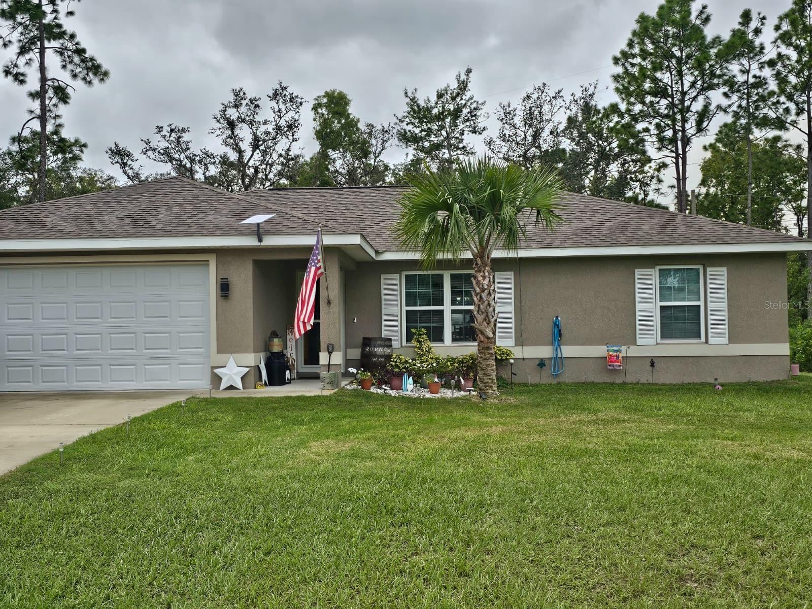 Welcome to this 3-bedroom, 2-bath home located in Marion Oaks, Unit 9. The home is surrounded by vacant land and new construction homes. This beautifully maintained property features a desirable split-bedroom floor plan and a large 2 car garage. Although the home was built in 2023 it still retains the feel of a brand-new home. Enhancements such as upgraded window treatments and lighting fixtures add an extra touch of warmth throughout the home.
The backyard offers a private, fenced area perfect for outdoor dining, grilling, or relaxing by the firepit. Additionally, the home features a state-of-the-art solar panel system with battery backup, significantly reducing energy costs. The system is accompanied by a $235 monthly payment, which is fully transferable to the new owner. Additionally seller works from home and has installed Starlink internet at a cost of $120.00 a month and all equipment can be left if buyers are interested.
The current owners are downsizing, and many items from the home will be available for purchase.
Schedule a showing today to see this exceptional property for yourself!