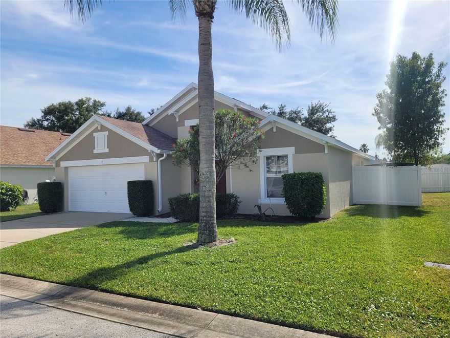 Conveniently located to Interstate 4 and Hwy 27 within short distance from Posner Park shopping, dining and Movie Theatre. House has been freshly painted outside and inside. Few minutes from Disney World and Champions Gate. Ceramic tile through out. Split floor plan, indoor laundry room, garage door opener, covered porch and completely fenced in with new PVC fencing. Partially furnished.