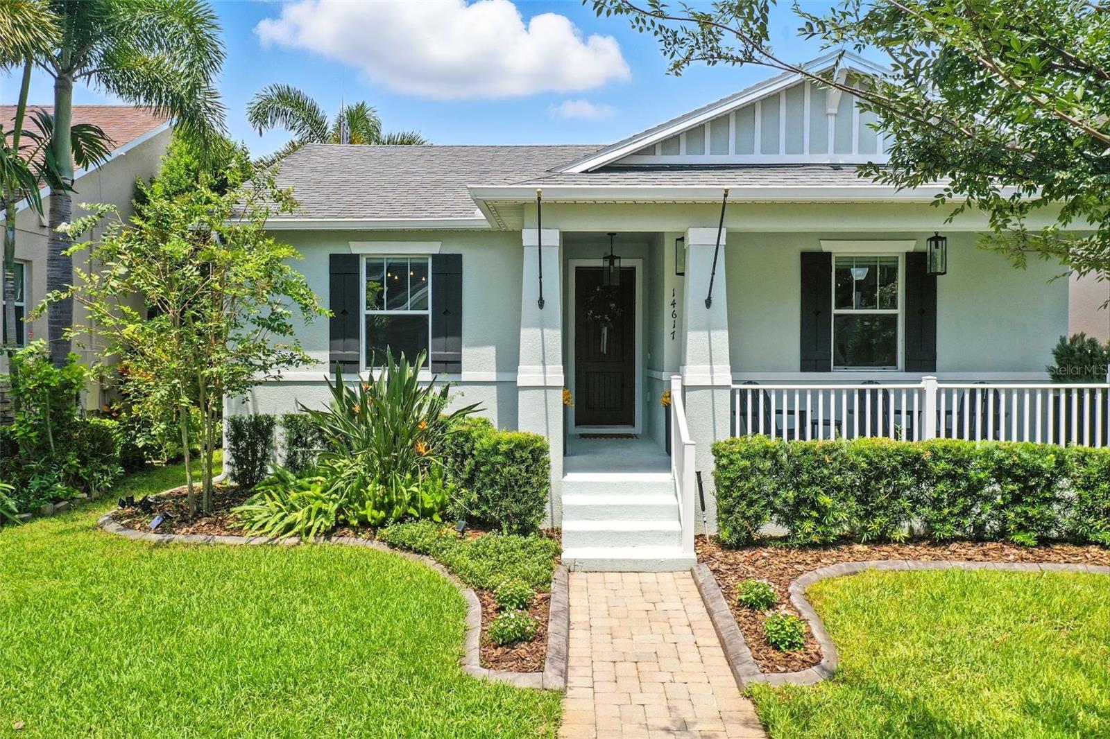 Welcome to 14617 Bahama Swallow Blvd—a beautifully updated home blending modern upgrades with thoughtful design. The kitchen features recent appliances including a refrigerator (2021), dishwasher (2022), washer/dryer (2024), tankless water heater (2023), and garbage disposal (2024). Interior enhancements include Lutron electronic blinds, Board and Batten hallway detailing, and a shiplap entertainment center with electric fireplace. The guest bedroom stands out with iconic Beverly Hills Hotel wallpaper, while the primary suite features a custom accent wall. A dedicated home office with a second electric fireplace and a well-designed laundry room with built-in cabinetry add both functionality and style.
Additional upgrades include two Tesla chargers (garage and exterior), permanent decorative lighting, new gutters, and an air-conditioned garage with epoxy flooring, sports shelving, and a full storage system. Outside, enjoy fresh exterior paint, landscape edging, turf in the side and backyard, a garbage pad, and a screened-in covered patio.
Ideally located in Horizon West this move-in ready home offers a stylish, low-maintenance lifestyle in one of Central Florida’s most desirable communities.