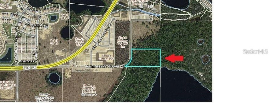 Located in Horizon West in Winter Garden is a captivating expanse of vacant land nestled in the heart of Disney's Backyard. This unique property spans ten acres, characterized by a harmonious blend of natural beauty and potential for development. The enchanting landscape includes wetlands that contribute to the area's ecological diversity, providing a serene and picturesque backdrop.
Approximately three acres of the land are designated as buildable, offering an exciting opportunity for those with a vision to create a dream retreat or sanctuary. The buildable portion provides a canvas for architectural creativity, allowing for the realization of personalized dreams and aspirations. Whether you envision a private residence, a charming cottage, or a luxurious estate, this parcel of land offers the space and flexibility to bring your dreams to life.
You'll find flourishing residential communities surrounding the land each contributing to the area's vibrant tapestry. These communities offer a sense of community and neighborly charm, creating an inviting atmosphere for those seeking a balance between seclusion and social connection.  In addition to the residential areas, new commercial developments have taken root in the vicinity, providing a range of services and amenities for the residents of Horizon West. Whether it's shopping, dining, or entertainment, the proximity to these commercial areas ensures that daily needs are met with ease and convenience. This dynamic blend of residential and commercial spaces enhances the overall appeal of Seidel Village, making it a desirable location for those seeking a well-rounded living experience.