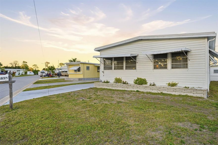 Located in the vibrant and active 55+ community of Tri-Par Estates in Sarasota, FL, this 2-bedroom, 2-bath mobile home at 4850 Brae Burn Ave offers a fantastic opportunity for those seeking an affordable property in a prime location. This home, built in 1968 and boasting 960 sq ft of living space, is set in a neighborhood where you own your lot—no lot rental required! While there is an HOA, there are no HOA fees, and the community is taxed as a special district, meaning those taxes are added to your annual property taxes.

Important Updates:

CARPORT TO BE INSTALLED 6-8 WEEKS OUT FROM THE FIRST WEEK OF FEBRUARY. 
Kitchen appliances replaced in 2026 including stainless steel dishwasher & refrigerator.
Central HVAC system: Replaced in 2017
Membrane roof: Installed in 2018 and new roof installed in 2025 on the attached storage shed.
Inside laundry room for added convenience, washer and dryer convey with the property.

Tri-Par Estates is known for its active social scene with amenities galore! Residents enjoy access to a pool with a tiki hut, pickleball, shuffleboard, mini golf, and lively community events, including holiday parties. Plus, pets are welcome in this portion of the community, so feel free to bring your furry family members! Conveniently located near SRQ airport, downtown Sarasota, and the top-rated beaches in the U.S., this community offers both relaxation and entertainment at your fingertips.

Whether you’re looking for a personal getaway or an investment, this home is ready for its next chapter.