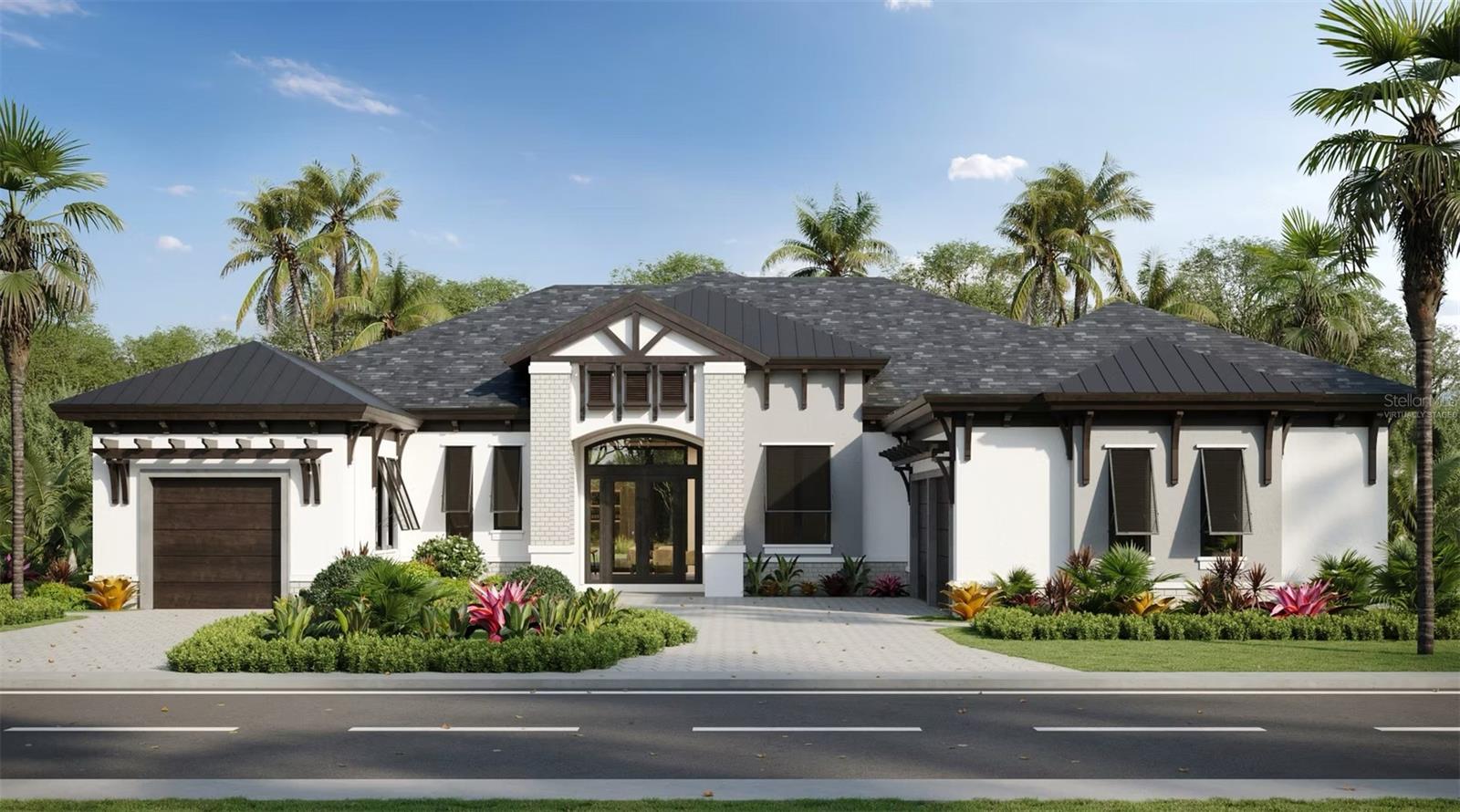 Pre-Construction. To be built. Discover timeless coastal elegance in this upcoming traditional-style new construction home, perfectly situated in the highly coveted Bay Island neighborhood on Siesta Key. Designed to blend modern sophistication with classic charm, this residence offers an extraordinary lifestyle of luxury and tranquility.
Set on a 13,815 sqft. homesite, this 3,001 sqft. masterpiece features 5 spacious bedrooms, 5 full bathrooms, 2 half baths, and an office. There is opportunity for a private fitness studio, and there are 3 garage spaces. Thoughtfully curated interiors showcase refined finishes, soaring ceilings, and abundant natural light that capture lush landscaping views throughout. At the heart of the home lies a gourmet chef’s kitchen—a showpiece of design and functionality. A striking quartz waterfall island anchors the open-concept layout, framed by elegant pendant lighting, custom cabinetry, and top-of-the-line stainless steel appliances. Perfectly suited for entertaining or relaxed coastal living, the adjoining living and dining areas flow seamlessly to the outdoors.
Step into your private tropical retreat, where a resort-style pool with a champagne spa is surrounded by lush landscaping and swaying palms. Host the family or guests with the covered outdoor kitchen and the dinning space. The outdoor living space is designed for serenity and sophistication, offering the ideal backdrop for gatherings or quiet moments alike.
Located in one of Sarasota’s most desirable neighborhoods, this remarkable new construction home offers privacy, convenience, and effortless access to world-class beaches, fine dining, and vibrant cultural attractions. A rare opportunity to own a brand-new luxury residence on Bay Island—where coastal beauty meets timeless design.