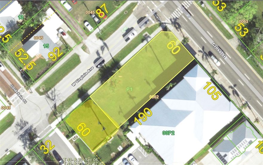 Commercial corner lot in the Punta Gorda city limits consisting of TWO adjacent parcels:  401 Cross St (412306384002) and 317 W Virginia Ave (412306384001) totaling 11,351 SF / 0.26 acres. Approximate dimensions 60x193. Current use is vacant commercial and current zoning is CC (City Center District). * One of the few corner parcels available downtown * Utilities available are city water and sewer. Located in the heart of historic downtown Punta Gorda shops, restaurants, waterfront parks, boat ramps, fishing piers, walking and biking paths, art galleries, events and more.
