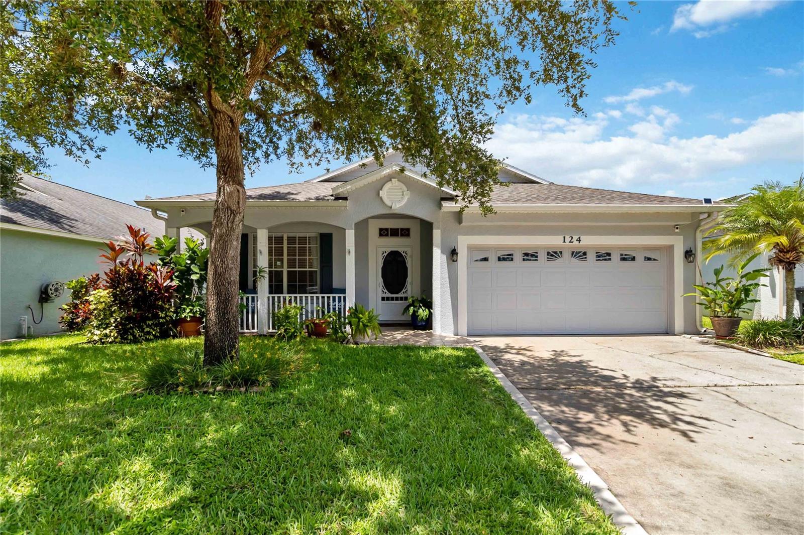 Sanford Sanctuary with Pool & Pond Views - Move-In ReadyDiscover peaceful cul-de-sac living with quick access to 417 and I-4 for easy commutes to downtown, airports, and beaches. This well-maintained home offers the perfect blend of comfort and convenience in a quiet neighborhood that reduces through-traffic while keeping you connected to everything Sanford offers.Step onto the welcoming front porch, perfect for morning coffee or evening relaxation, then enter the open-concept living space featuring vaulted ceilings and laminate flooring. The renovated kitchen showcases granite counters, stainless steel appliances, and a large island that flows seamlessly into the family room, creating an ideal space for daily living and entertaining.Three comfortable bedrooms feature vaulted ceilings, ceiling fans, and marble bathroom counters, while the primary suite includes a spacious walk-in closet and sliding doors leading to the lanai. The true gem is the backyard oasis with a salt water pool overlooking a tranquil pond, complemented by multiple outdoor seating areas perfect for year-round Florida living and family gatherings.Practical features include ample storage in both the garage and attic with reinforced flooring. Recent updates ensure peace of mind with a pool resurfaced in 2023, new roof in 2021, new pool motor, A/C from 2007, and water heater from 2018. This home is ready for immediate occupancy and waiting for your family to make new memories.