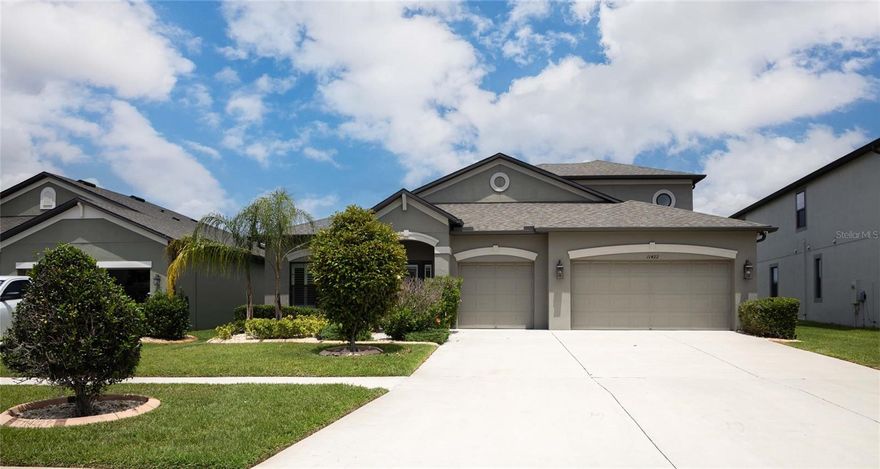 RARE FIND in Southfork — 5 bedrooms, 4 baths, pool + spa, and a private conservation homesite. Designed for space and flexibility with a bonus suite, this home checks every box for today’s buyer.

Welcome to this stunning pool and spa home located in the highly sought-after Carlton Lakes section of Southfork in Riverview, FL. Perfectly positioned on a premium conservation lot with no rear neighbors, this beautifully maintained residence offers privacy, space, and the ultimate Florida lifestyle.

Featuring 5 bedrooms, 4 full bathrooms, and a 3-car garage, this expansive triple-split floor plan provides flexibility for a variety of living arrangements, including multi-generational living, guest accommodations, or work-from-home needs. A grand entryway with a glass front door opens to an extended foyer leading into spacious living and dining areas enhanced by durable luxury vinyl plank flooring, abundant natural light, and elegant plantation shutters that add both style and functionality throughout the home.

The gourmet kitchen serves as the heart of the home, complete with granite countertops, 42-inch staggered cabinetry with crown molding, stainless steel appliances including a 5-burner range, an extended breakfast bar, custom pantry storage, and both pendant and recessed lighting. Designed for entertaining, triple sliding glass doors seamlessly connect indoor living to the outdoor space.

Step outside to your private oasis featuring a heated pool and spa with LED lighting, a waterfall feature, and Pebble Tec finish, all surrounded by custom pavers and a screened-in extended lanai overlooking peaceful conservation and water views.

The primary suite offers a spacious retreat with a large walk-in closet, dual vanities with granite countertops, a garden soaking tub, a walk-in shower with custom tile, and a private water closet. Upstairs, an oversized bonus room with an additional bedroom and full bathroom provides a versatile space ideal for guests, a media room, or extended living.

Additional features include an epoxy-coated 3-car garage, whole-house gutter system, custom landscaping and curbing, an oversized laundry room with added cabinetry, and ample storage throughout.

Residents of Southfork enjoy resort-style amenities including a community pool, fitness center, parks, playgrounds, and walking trails. Conveniently located near I-75, shopping, dining, and healthcare facilities, this home offers both comfort and convenience.

This move-in ready pool home presents an exceptional opportunity to own a spacious, well-appointed property in one of Riverview’s most desirable communities. Schedule your private showing today.