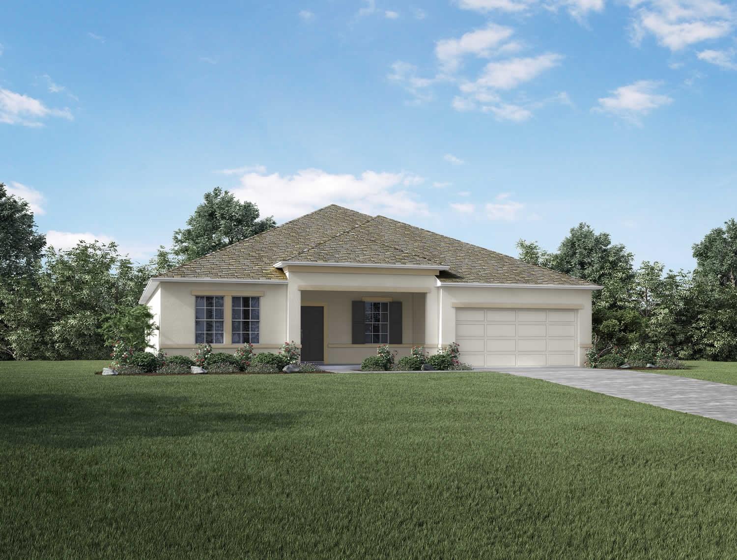 Pre-Construction. To be built. Edgewater, Florida, offers a small-town feel with scenic waterfront views along the Indian River. Located just south of New Smyrna Beach, it provides easy access to nearby beaches, parks, and marinas. With convenient access to major highways, residents enjoy close proximity to shopping, dining, and entertainment in New Smyrna Beach and Daytona Beach. Whether you're seeking a peaceful retreat or an active lifestyle, Edgewater is a great place to call home.
The Wilmington plan offers a spacious and open layout, perfect for both entertaining and daily living. The kitchen is the heart of the home, featuring Quartz countertops, a large kitchen island, soft-close shaker cabinets, and a stylish kitchen tile backsplash. It’s an ideal space for preparing meals and connecting with family and guests.
The oversized den with French double doors provides a flexible space, whether you need a formal room, a home office, or a play area. Upgraded LED lights in the den, great room, and master bedroom enhance the ambiance, creating a bright and inviting atmosphere throughout.
The master suite is a true retreat, tucked away for privacy, and includes a Deluxe master bath with a tile shower. Cordless blinds throughout the home add a sleek, modern touch, while the 27 cu. ft. stainless steel French door refrigerator adds style and practicality to the kitchen. Plus, the washer and dryer are included for added convenience.
Step outside and enjoy the screened lanai, perfect for relaxing year-round, while the landscape and irrigation system keeps things easy to maintain. The home also features hurricane shutters for peace of mind and a 3-car garage that provides ample storage and parking space.
With an oversized garage, covered front porch, and spacious great room, the Wilmington plan is designed for easy living and is perfect for families and entertaining. Don’t miss the chance to make this beautiful home yours!