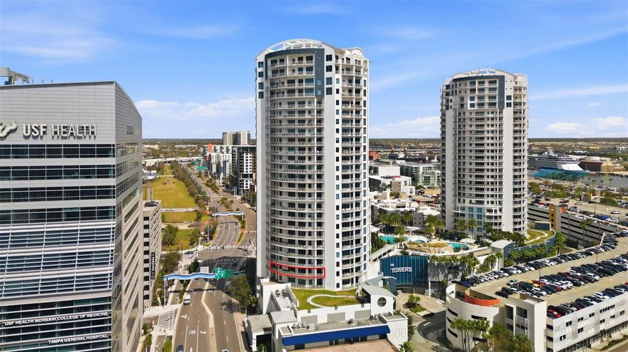 Experience elevated luxury living in the heart of Downtown Tampa at 449 S 12th St, Unit 604. This exceptional residence offers one of the most breathtaking views in the area, perfectly positioned to overlook the cruise port and the vibrant waterfront skyline. A huge round private balcony provides the perfect space to relax, entertain, and enjoy spectacular views of the city and arriving cruise ships.

Located in the highly desirable Channel District, the condo places you steps from world-class entertainment at Benchmark International Arena, major museum's ,Straz Center for the Performing Arts, the scenic Tampa Riverwalk, and some of Tampa’s finest dining experiences.

Residents enjoy resort-style amenities including a beautiful swimming pool and two private dog parks. Enjoy unmatched convenience with Publix across the street, quick access Tampa General Hospital, major interstates and Tampa International Airport. Whether relaxing on your oversized balcony or experiencing the vibrant energy of Downtown Tampa just outside your door, this residence offers a rare opportunity to own a premier home with one of the best views in the city.