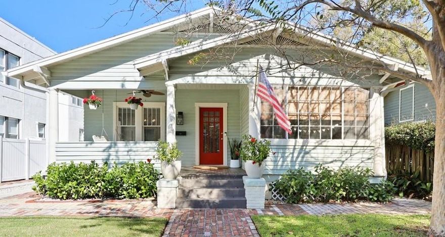 Charming South Tampa bungalow in one of the area’s most sought-after school districts! This adorable dream home is perfectly situated in the heart of South Tampa, just a short walk to Roosevelt Elementary school and our iconic Bayshore Boulevard. Filled with character and charm, this home offers a welcoming layout with 3 bedrooms, hardwood flooring, formal dining room, bonus sun-room /office/playroom, updated kitchen & adjacent mudroom. Separate indoor laundry room, and split plan offers privacy for the owners suite which boasts french doors leading to your fabulous backyard. Talk about a dream back yard...completely fenced-in with low maintenance artificial grass. This sanctuary is private and beautifully maintained. Walk to Buddy Brew, The Dessert Spot, and Chill Bros! Rare opportunity to own a storybook bungalow in one of South Tampa's most coveted locations. NOT in flood zone.