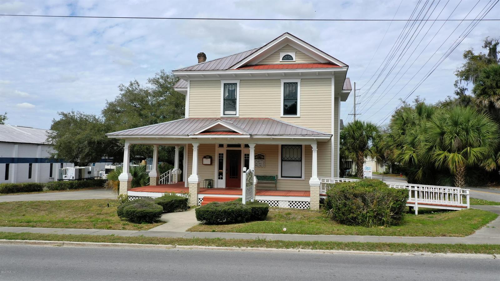 This Historic 1918 two story building is situated in the downtown business district in Ocala, Florida. The perfect location, just minutes to City Hall, County Court House, Post Office, Eight Street Elementary school, and Osceola Middle school. Features include: four offices, two reception areas, conference room, secretary area, two bathrooms, and screened upstairs balcony overlooking the down town area.