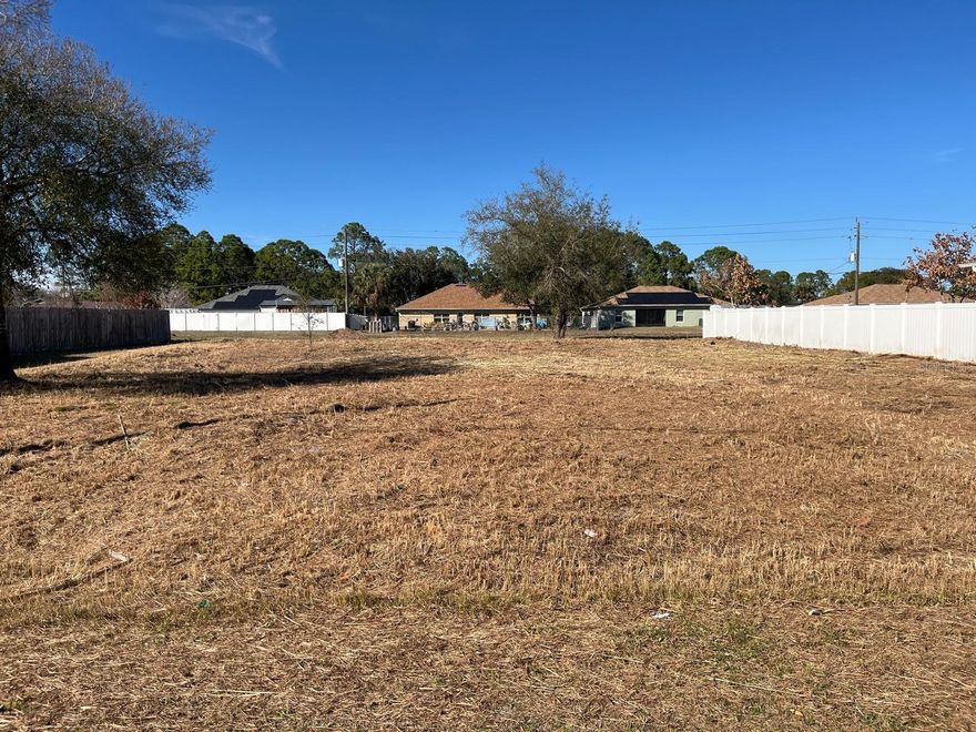 Incredible opportunity to build your dream home on this beautiful, quiet residential street in well-established neighborhood. Lot is cleared and filled with public water connection. Needs septic. Close proximity to schools, shopping, dining and major transportation routes One of the fastest growing areas on the Space Coast. Great Investment!!!!!!!!!!! Will not last!!!!!!!!!!!!!