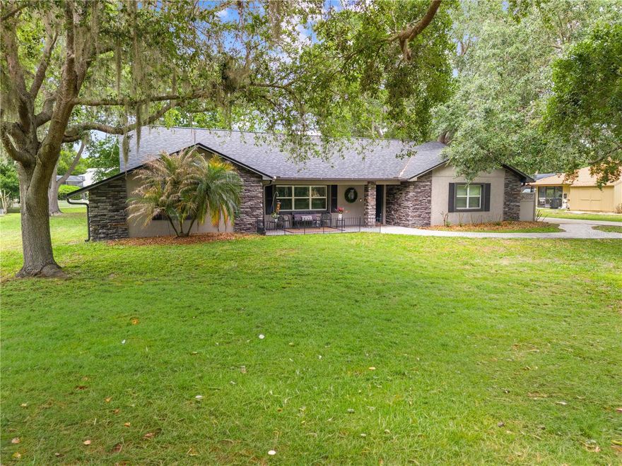In search of a new family to love this exceptional home as much as the current owners do. This beautifully maintained FOUR-bedroom (including two ensuites), THREE-bath pool home sits on over a ½-acre lot in the desirable gated community of Camelot. Designed for both everyday living and entertaining, this home features a formal living room, formal dining room, spacious family room, and an expansive 20x30 bonus room with three closets-perfect as a homeschool classroom, in-law suite, or game room. The bonus room also has four sliding glass doors that open out to the pool deck. The updated kitchen showcases custom solid wood cabinetry with upper and lower crown molding, pull-out drawers, under-cabinet lighting, granite countertops, backsplash, and newer stainless appliances including a double convection oven range, microwave, and dishwasher. The primary ensuite offers pool access, walk-in closet, dual sinks, custom cabinetry, granite counters, new toilet, and newly remodeled shower, while the second en-suite bath includes dual sinks, custom cabinetry, granite counters, tub/shower combination and new toilet. Durable Wilsonart commercial-grade flooring runs throughout the home (excluding bathrooms which have 18x18 ceramic tiles), complemented by crown molding, 5¼” baseboards, knockdown ceilings, fresh interior paint (2023), additional canned lighting and new ceiling fans in all rooms except the dining. The third bath conveniently serves as a pool bath with custom cabinetry, granite counters, tub/shower combination, and door with built in blinds. Enjoy Florida living in the 17x30 screened pool with extended paver pool deck, outdoor shower, and covered lanai with two ceiling fans. Exterior highlights include a charming front porch, paver walkway, rain gutters, and storm door, plus an oversized 24x26 garage with attic access, some plywood flooring and light. Ring doorbells are installed on front porch, driveway, and back porch. Major updates include a new roof (2022), A/C (2023), drain field (2021), water heater (2021), and a transferable termite bond. The home and back porch are wired for surround sound but have not been installed. 
Ideally located near the Florida Turnpike, shopping, and dining—schedule your private tour today!
