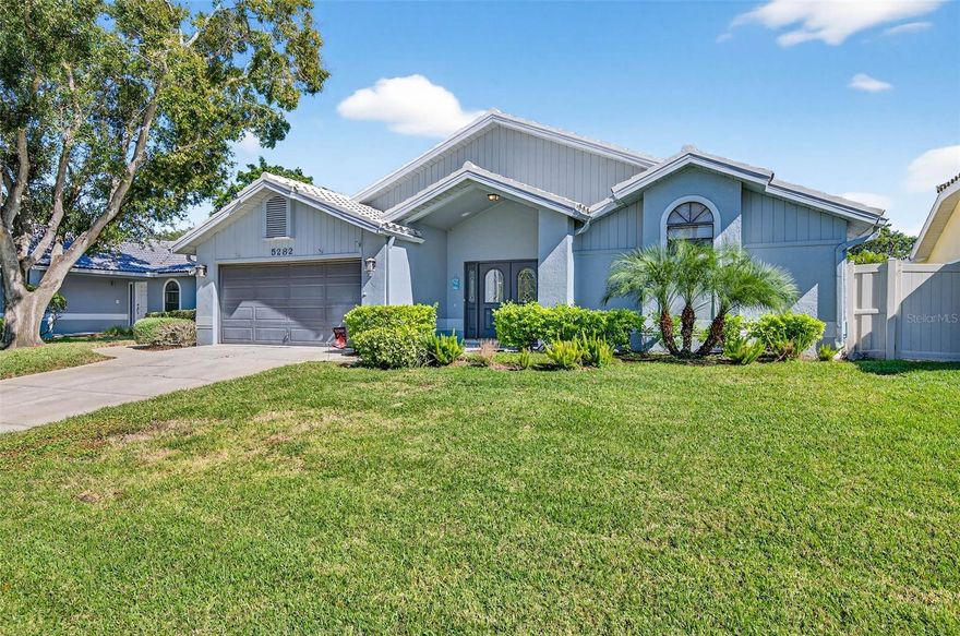 Welcome to your private tropical retreat in the highly sought-after gated community of Placido Bayou! This beautifully maintained pool home offers a rare blend of peace of mind, modern updates, and low-maintenance living just minutes from vibrant Downtown St. Petersburg, the waterfront, and award-winning Gulf beaches. Step inside to discover a bright, open-concept layout filled with natural light and accented by soaring ceilings, elegant finishes, and serene views of the screened-in pool area. The spacious great room seamlessly connects to the dining area and kitchen, creating an ideal space for both everyday living and entertaining. The primary suite is a relaxing sanctuary featuring a walk-in closet and a well-appointed ensuite bath, Plus a PRIVATE exterior courtyard. 2 Guest bedrooms are comfortably sized  & feature a  Jack 'n Jill Full Bathroom. The final 4th bedroom features its own En-Suite bathroom offering flexibility for family, guests, or a home office. This home has been thoughtfully updated with major system upgrades that provide comfort and long-term value. Enjoy the peace of mind that comes with a NEW 2020 Air Conditioner, New 2021 Pool Heater, Pool Pump, Pool Filter, Pool Resurface, New 2024 Hurricane-Impact Windows & Patio Doors, Plus a New 2025 Water Heater. Each upgrade has been made with quality and durability in mind, ensuring this home is move-in ready and energy-efficient for years to come. Step outside to your own private oasis. The screen-enclosed pool area is perfect for year-round enjoyment, whether you’re swimming, lounging, or entertaining guests. Surrounded by Mature landscaping and privacy fencing, it’s the ideal spot to relax. Placido Bayou is one of St. Petersburg’s most desirable gated communities, known for its tree-lined streets, serene lakes, and active lifestyle. The HOA includes exterior maintenance such as painting, and even better, the next EXTERIOR paint cycle is already paid for, allowing you to choose your own exterior color for a fresh, personalized look at no additional cost. Also Included is the reclaimed water sprinkler system. Located just a short drive from Downtown St. Petersburg, enjoy easy access to fine dining, local shops, cultural attractions, parks, and marinas. Nearby I-275 provides quick connections to Tampa International Airport, beautiful Gulf beaches, and all the attractions of the Tampa Bay area. This home truly offers the best of Florida living modern updates, low maintenance, and a resort-style setting within a secure gated community.