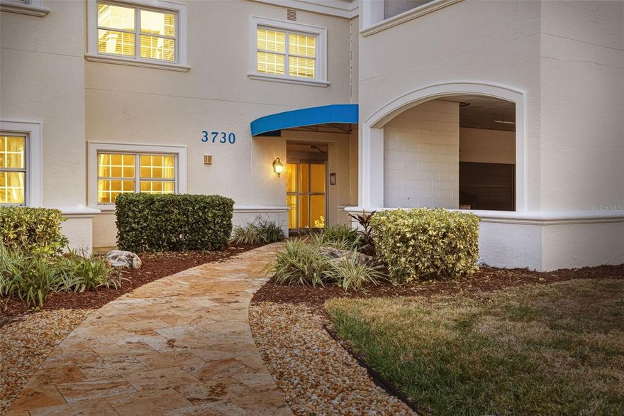 Welcome to Jacaranda Trace – Your Perfect 55+ Oasis in the heart of Venice, FL. ! Step into this beautifully renovated 2-bedroom, 2-bathroom condo located on the 6th floor of a 7-story building in the sought-after Jacaranda Trace community. The kitchen opens up to the bright and inviting living room/dining room combo. The primary suite is to the left with a generous walk-in closet, renovated ensuite bath, and expansive bedroom with screened balcony overlooking the fountains. To the right of the foyer you’ll find a guest bathroom and spacious guest bedroom. The guest bedroom has a screened balcony, walk-in closet, and plenty of room for a king-sized bed. Inside this condo, you’ll find luxurious upgrades such as plantation shutters, new flooring, updated light fixtures, and a gorgeous walk-in shower in the primary ensuite bath. The kitchen features quartz countertops, newer cabinets, newer stainless appliances, and closet pantry. Your $818 monthly condo fee covers an array of items to include basic cable, water, sewer, trash & recycling, pest control (inside and out), annual window washing, grounds maintenance, building insurance, 24 hour security, and an assigned parking spot in the garage. Just minutes to Venice Island which is known for its warm Gulf beaches, shopping, dining, tennis courts, dog park, dog beach, kid’s splash pad, parks/playgrounds, Sharky’s fishing pier & waterfront restaurants, weekly farmer’s market, tons of events, and so much more! Schedule your showing today and start living the Florida lifestyle! (See floorpan in photos)