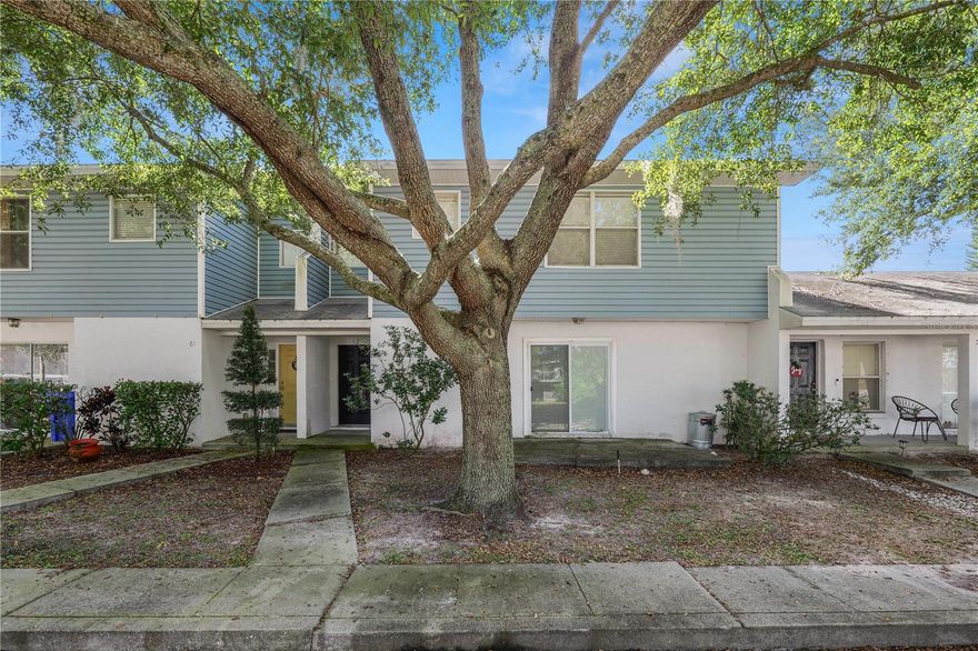 Take a look at this 2 bedroom, 2.5 bathroom townhome located in the gated community of Carpenter’s Crest, with easy access to dining, shopping, and major roadways. Entering the home, you’ll find a bright and open living room with tall ceilings and carpeted flooring. The kitchen offers plenty of cabinet and countertop space. The dining area just off the kitchen has sliding doors out to a front patio. You’ll also find an indoor laundry room and a half bath downstairs. Additionally, you’ll find a screened in back patio and a small fenced in backyard. Upstairs, you’ll find the spacious primary suite with its own private balcony and an en-suite bathroom with single sink vanity and a tub/shower combo. The 2nd bedroom provides plenty of space and shares the 2nd full bathroom featuring a single sink vanity and tub/shower combo. The community offers a pool and clubhouse for your convenience. This home has so much to offer. Schedule your private showing today!