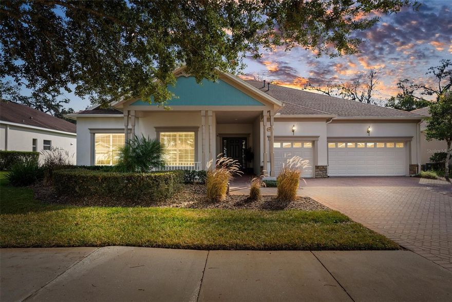Don’t miss this amazing home, priced far below similar size homes in the community and offering so many additional features. Located in the ''Cascades” section of Southern Hills Plantation Club, this property offers a lifestyle of comfort, activities, convenience and security above expectations. Enter your community by way of oak-shaded boulevards, lined with traditional gas light poles and through an impressive gatehouse. Your beautiful 4-bedroom, 3-bath and 3-car garage residence offers 3130-SF of living and 4,438-SF of underroof space. As you step inside you will immediately notice that this immaculately maintained home offers features rarely seen in today's home construction. Walking down a covered porch area paved in brick, you will enter an impressive foyer with a high tray ceiling. You will later notice that the same 12-foot ceilings with crown molding run throughout the whole house providing an airy, palatial feel to your daily living. The stunning wood-plank style, rectified porcelain tile floors will guide you to the huge formal living room which offers a variety of possibilities (whether as a formal living room, a stage for musical concerts or as the game room you have always wanted). As you stroll further and view the space with another tray ceiling, you will be reminded why a formal dining room is still a desired feature of any inviting residence. Of course, not leaving the modern touches out, you will be delighted to see a huge great room with a gourmet kitchen with gas range and living room, again with a large tray ceiling. Not only does the home offer a split bedroom plan, but you also have a veritable master suite totally separated from the 3 other bedrooms and the rest of the house. Yes, as a host, you have the privilege of having a quiet retreat should you desire to retire early while your guests continue to enjoy your hospitality. The master offers a huge bedroom with tray ceiling and bay window as well as a fitting master bath with “his and her” spaces tied together to a shower large enough to practice dance moves (with caution, please). Your master suite is completed with 2 large walk-in closets and a soaking tub. Through French doors, you can also enjoy a large, air-conditioned lanai (not included in the 3130-SF of living space) with vinyl windows and an exterior patio showing off private nature views on your conservation lot. You will also notice other unique features and upgrades from quality plantation shutters, double paned windows, Profile GE appliances and gas stove/cooktop, recessed LED lighting throughout, wired speakers, fan timers, updated baths with level 3 granite, security system, and more. Recent exterior renovations and upgrades include a new quality roof, hot water heater, epoxy garage floor and house paint. Situated in a 55+ community, you will find limitations here. Your low HOA dues includes use of a large pool, modern clubhouse, exercise room, bocci balls courts, pickleball courts and walking paths. You will also save money because the HOA includes maintenance of your lawn, plantings and sprinklers as well as expanded cable television and internet! If that is not enough for you, you can take a golf cart or walk down the street to join one of the top golf courses in Florida with its championship Peter Dye golf course, resort style pool bar and other activity centers. All this is close to shopping and about 45 minutes to Tampa and airport. Make it your new home today!