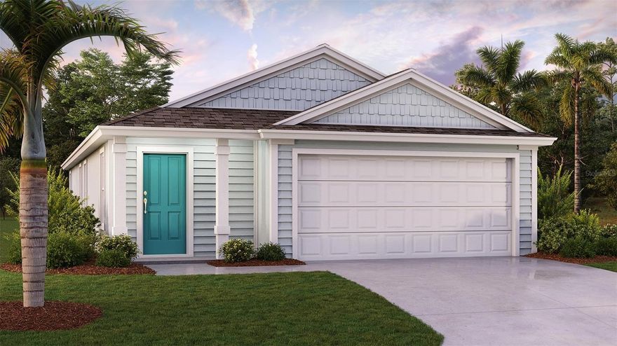 Under Construction. Welcome to the Willow, a thoughtfully designed 1,550 sq. ft. single-family home that perfectly blends style, comfort, and functionality. Featuring 4 bedrooms, 2 bathrooms, and a spacious 2-car garage, this home offers plenty of room to grow, entertain, and enjoy everyday living.

From the moment you step inside, you’ll love the open-concept layout that creates a seamless flow between the living, dining, and kitchen areas. The gathering room is the heart of the home, highlighted by beautiful, vaulted ceilings that enhance the sense of space and fill the room with natural light, perfect for relaxing evenings or hosting guests.

The kitchen is designed to impress, featuring a large center island that provides ample space for cooking, casual dining, or gathering with family and friends. Whether you’re preparing meals or entertaining, this space truly brings everyone together. The smart layout continues with well-appointed secondary bedrooms, including a Jack and Jill bathroom that adds both convenience and privacy, ideal for family members or guests. Each room offers flexibility for a home office, guest space, or playroom.

Tucked away at the back of the home, the owner’s suite serves as a private retreat, offering peace and quiet separate from the main living areas. It’s the perfect place to unwind after a long day and enjoy your own personal space.

With its modern design, efficient use of space, and inviting layout, The Willow delivers the best of Florida living in a home that truly fits your lifestyle.