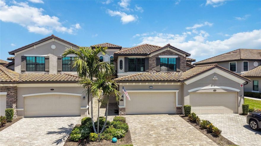 This beautifully decorated Furnished home in the exclusive Lakewood National Golf Club is ready for you to move right in. Offering over 2,180 sq ft, this stunning residence features 3 spacious bedrooms with walk-in closets, 2 baths, and a bright, open floor plan with LVP flooring throughout. A custom built-in bar and stylish TV feature wall with decorative fireplace. Create the perfect space for entertaining and relaxing. Enjoy peace of mind with impact-resistant windows and doors, plus an oversized tandem garage with room for two cars and a golf cart. Unwind on the large screened and covered lanai. Ideal for morning coffee or evening wine. Lightly lived in by permanent owners and never rented. This home shows like new. Beyond the home, enjoy true resort-style living. The HOA includes access to a 36-hole National Arnold Palmer-designed golf course, resort-style pool with lap lanes, tiki bar, elegant clubhouse dining, 24/7 fitness center, tennis, pickleball, bocce, and a full-service spa and salon—all set across 900 acres of beautifully maintained grounds. Ideally located and completely move-in ready, this is more than a home—it’s a lifestyle. Schedule your private showing today and start living the Lakewood National dream.