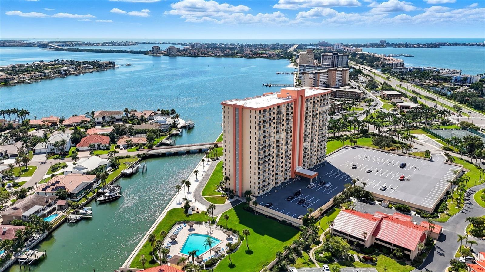 Waterfront Condo with Stunning Views of down town St. Petersburg, Boca Ciega Bay and the intercoastal waterways.
This charming 1-bedroom, 1-bathroom condo offers 745 square feet of updated living space in the desirable 55+ community of Brittany Point. The home is being offered turnkey and can be sold fully furnished, making it the perfect move-in-ready option for a snowbird or full-time resident. From your private balcony, you'll enjoy breathtaking panoramic views of the intracoastal waterways and the St. Petersburg skyline. Inside, the open and inviting layout features modern finishes, a well-equipped kitchen, and a spacious living room filled with lots of natural light. This is an extremely clean and well cared for unit. Residents enjoy resort-style amenities, including multiple pools and scenic waterfront walking paths. An additional storage unit is also included. Located just minutes from pristine beaches, diverse dining, and shopping, this condo offers the best of both a tranquil retreat and vibrant city life. This is a pet friendly community that allows for a small dog. Don't miss this opportunity to own a piece of paradise. Schedule your private tour today!