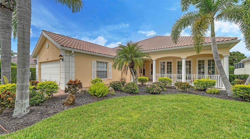 Beautifully updated pool home on a private lake lot in popular Villagewalk* This Carlyle Model features 4 bedrooms, 3 full baths (master bedroom has his & her vanity sections with toilets)* Kitchen has been exquisitely updated with wood cabinets, granite counters & stainless appliances* Main living area has real hardwood floors* New AC, hot water heater & dishwasher* Heated pool over looks a private pond with newer pool pump & newly screened lanai* Built hurricane strong with reinforced solid concrete walls, hurricane shutters for lower insurance costs* Maintenance fee includes lawn, irrigation system & 24 hr. guarded gate* Community features resort style living with amenities including 2 heated pools, 6 har tru tennis courts, pickle ball, fitness center, clubhouse, restaurant, salon & gas station with walking or biking paths throughout community along the many lakes, preserves & bridges with 24 hr. security gate with guard* Centrally located on Popular Palmer Ranch near shopping, restaurants,YMCA, Legacy Bike Trail, beaches & easy access to I-75*