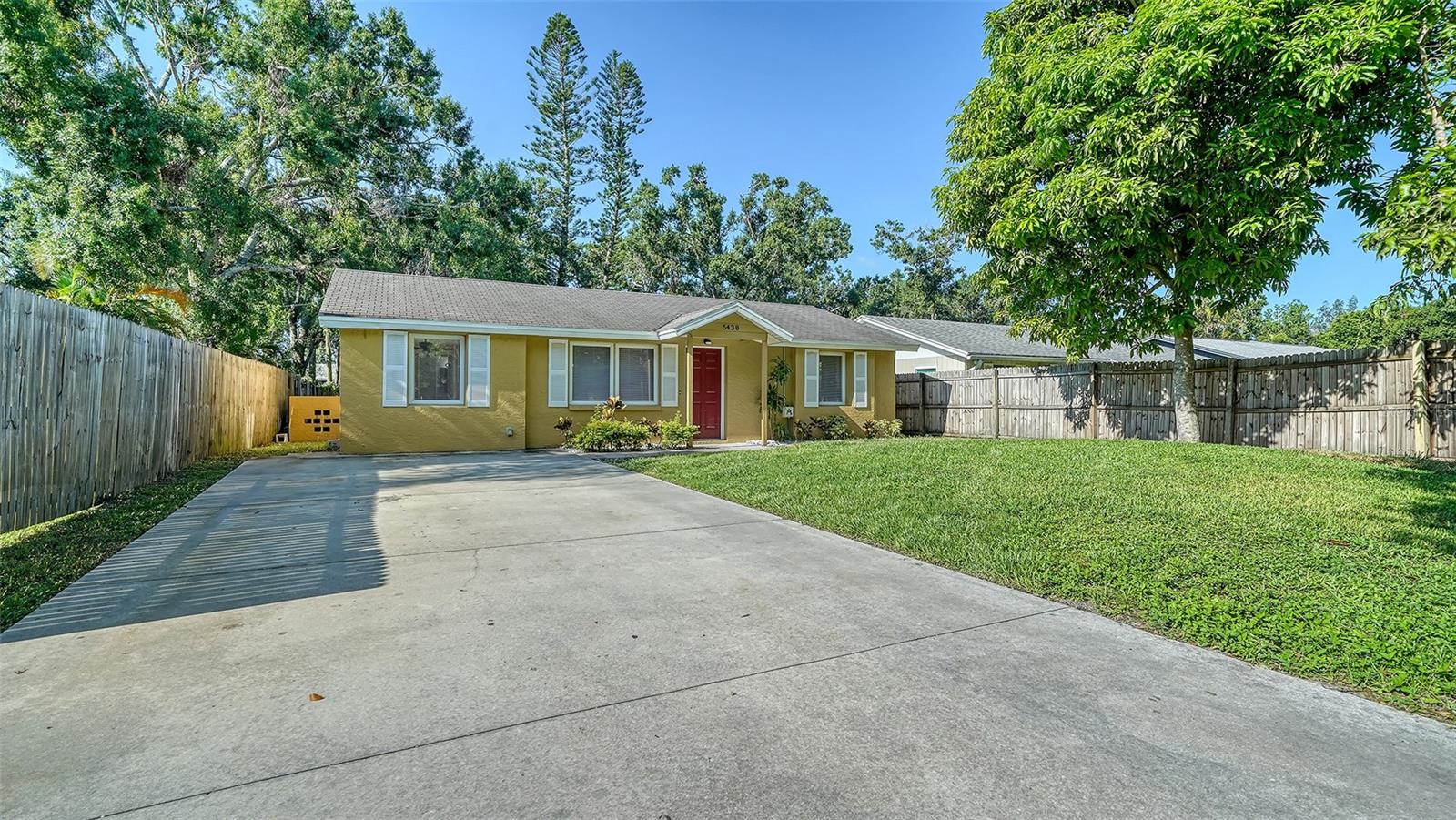This charming block home offers approximately 1,070 square feet of living space with three bedrooms and two bathrooms. The home's kitchen is equipped with essential appliances and ample cabinetry for storage. The property updates include new paint, new washer and dryer, new vanity and vanity top in master bathroom, new well pump, and new septic tank pump. The spacious backyard also includes a covered patio, shed, and swing set. The shed was recently updated with a new steel roof and steel sides-perfect for storing your tools, lawnmower, etc. This residence is situated in a desirable location, close to I-75, and Siesta Key Beach. Schedule your showing today before it's gone!