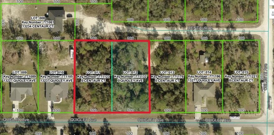 TWO LOTS BEING SOLD TOGETHER TO MAKE just under 1 acres (.90 of an acre).  PAVED ROAD!! Lot 11 and 12. Lot 11 (on the left) is a restricted to no septic tank; this is a Southwest Florida Water Management District lot. You can build on it...for example, a detached garage or building...but you can not put a septic tank in. Each lot is 100x195...so together the double lot is 200 wide x 195 deep. Call with any questions.