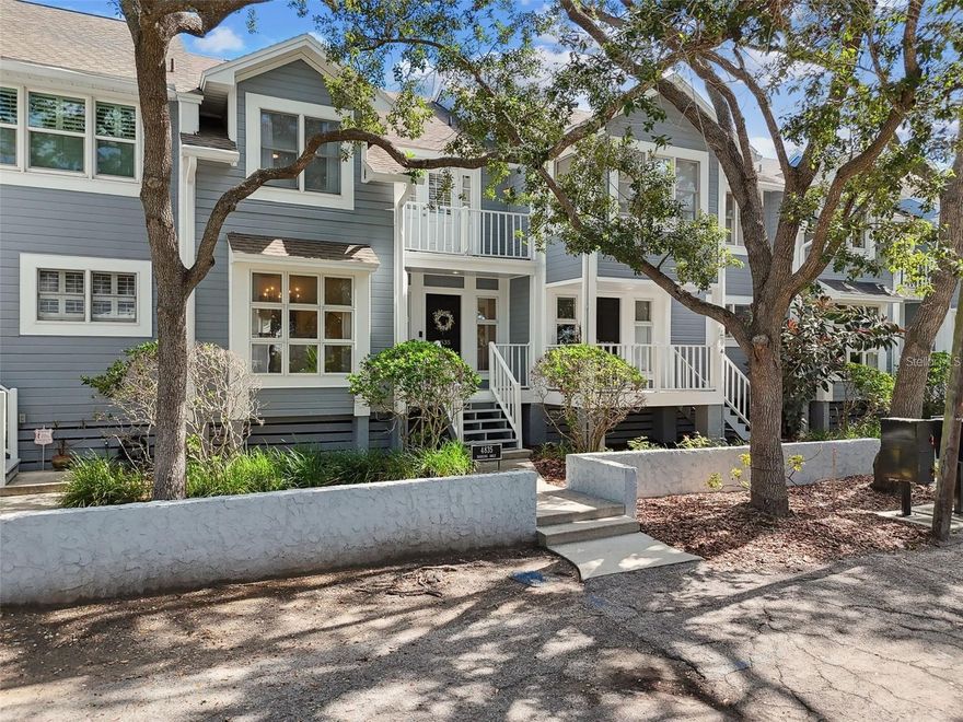 Beautifully updated KEY WEST–STYLE TOWNHOME ideally positioned in the HEART OF SOUTH TAMPA, offering the best of both worlds—CLOSE TO EVERYTHING, yet tucked away on a quiet, TREE-LINED STREET. Enjoy effortless access to South Tampa’s top dining, waterfront hotspots, and everyday conveniences, all while coming home to a setting that feels peaceful and private. With OVER 1,800 SQUARE FEET of bright, airy living space, this residence lives like a single-family home while delivering the ease of LOW-MAINTENANCE TOWNHOME LIVING—an opportunity buyers won’t want to miss in such a sought-after location.

Step inside to a welcoming SUNLIT FOYER that opens to a DEDICATED FORMAL DINING ROOM with FLOOR-TO-CEILING WINDOWS, while the OPEN LIVING ROOM is anchored by a cozy WOOD-BURNING FIREPLACE. At the center of the home, the THOUGHTFULLY UPDATED KITCHEN serves as the true heart of the space, featuring GRANITE COUNTERTOPS and NEWER STAINLESS STEEL APPLIANCES, perfectly positioned for both everyday living and entertaining. Sliding doors lead to a PRIVATE COURTYARD OASIS with TURF AND DECKING, ideal for morning coffee, relaxing with pets, or hosting family and friends.

Upstairs, the PRIMARY SUITE serves as a true retreat with VAULTED CEILINGS, a REMODELED SPA-INSPIRED BATHROOM, WALK-IN CLOSET, and a PRIVATE BALCONY for unwinding in peace. Two additional bedrooms, a SECOND FULL BATHROOM, and CONVENIENT UPSTAIRS LAUNDRY complete the thoughtfully designed layout.

Recent upgrades include FRESH INTERIOR PAINT (2025), LUXURY VINYL PLANK FLOORING, BRAND-NEW A/C (2024), ADDED INSULATION (2025), and a NEWER ROOF (2019). The home also features a LOW, ASSUMABLE FLOOD POLICY, offering added peace of mind.

Additional highlights include a DETACHED GARAGE, THREE ADDITIONAL PARKING SPACES, ATTIC AND SHED STORAGE, and a prime location just minutes from SALT SHACK, HULA BAY, HYDE PARK, DOWNTOWN TAMPA, AND ST. PETERSBURG.

A rare opportunity to own a thoughtfully upgraded home in one of SOUTH TAMPA’S MOST DESIRABLE LOCATIONS.