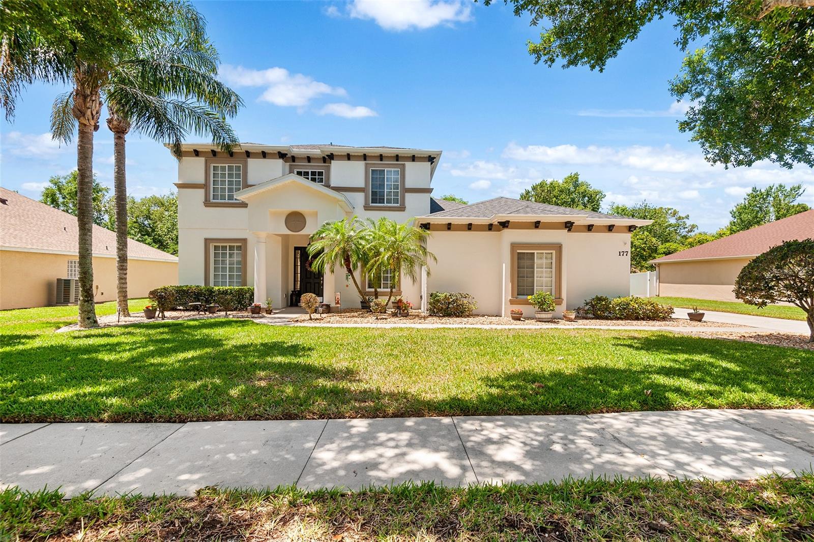 Stunning 4-Bed, 5-Bath Pool Home in the Estates of Auburndale! Welcome to 177 Costa Loop, a beautifully maintained 4-bedroom, 5-bathroom home nestled in the gated community of Estates of Auburndale. This home offers luxury, comfort, and privacy, with a backyard that opens to a serene nature preserve—perfect for relaxing or entertaining. Enjoy the Florida lifestyle with a screened-in pool featuring a fountain and hot tub in a private backyard oasis. Inside, you'll find elegant quartz countertops, crown molding throughout many rooms, a central vacuum system, and a spacious 3-car garage. The large upstairs bonus room adds flexibility for a home theater, game room, or guest suite. Recent updates include exterior painting in 2024, a new roof in 2020, new pool heater in 2024, new tiled shower in 3/4-bathroom 2025, ensuring comfort and peace of mind. Conveniently located just a few miles from I-4, making travel a breeze. You're approximately 35 miles from Walt Disney World Resort, giving you easy access to world-class entertainment while enjoying the peace of a quiet, upscale neighborhood. Don't miss this opportunity to live in one of Auburndale’s most sought-after communities!
