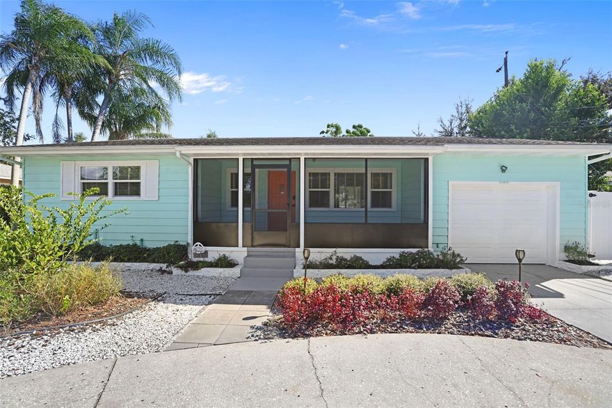 Welcome to 637 Belltree Street, Dunedin!

This freshly renovated 2-bedroom, 1.5-bath home with a versatile bonus sunroom is located in the heart of Dunedin—walking distance or a quick golf cart ride to everything Downtown has to offer.

From the moment you arrive, the half-circle drive, double gate for boat/RV parking, and one-car garage set the stage for convenience and flexibility. A charming screened front porch invites you to sip morning coffee or enjoy a good book in the breeze.

Inside, you’ll find fresh paint, new vinyl plank flooring, and an open kitchen with white cabinets and newer windows, giving the home a light and airy feel. The retro-chic full bath features stunning teal tile, an updated vanity, and a tub/shower combo, while the half bath adds extra function for guests. Modern updates include new lighting, hardware, and fixtures throughout.

Step out back and envision your own private oasis—there’s plenty of room for a future pool, and the lush landscaping with palms and jasmine-covered trellis creates a serene retreat. A brand-new vinyl fence encloses the yard for privacy, while a patio offers the perfect spot for outdoor dining.

Practical updates provide peace of mind: a 2017 A/C system, a new garage door installed in 2022, a brand-new roof to be installed before closing, and a termite warranty will be provided at closing.

Investment & Future Potential: This property is zoned multifamily, allowing the possibility of converting into a duplex. For those dreaming of a boutique business, you may also apply for bed-and-breakfast zoning if this home is used as your primary residence—opening the door to income potential in one of Dunedin’s most desirable areas.

Location is everything here—you can walk to the Blue Jays Stadium, bike the Pinellas Trail, stroll to Edgewater Drive, or golf cart to Downtown Dunedin’s shops, restaurants, and waterfront.

Whether you’re looking for a primary residence, vacation home, or investment opportunity, this Dunedin property has it all—charm, upgrades, and unmatched versatility.