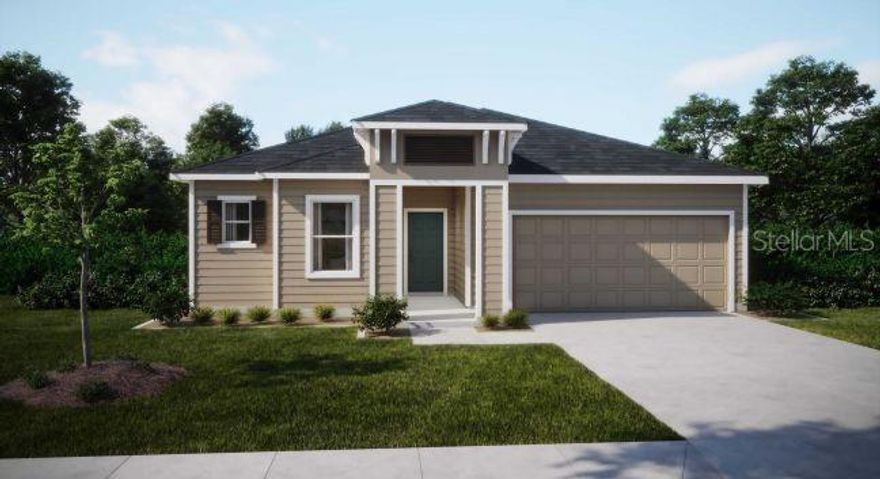 MODEL HOME offering a sale / leaseback opportunity. Discover this move-in ready MODEL HOME in Briarwood, where you will enjoy luxury finishes, smart home features, and a lifestyle surrounded by natural springs, parks, and endless recreational opportunities. Briarwood is the only community offering brand-new homes in the area, perfectly situated just minutes from I-75 and only 15 minutes from Gainesville. Explore nearby springs for swimming, kayaking, snorkeling, or cave diving, visit the Butterfly Rainforest, Downtown Gainesville, or High Springs for dining and shopping, or enjoy outdoor recreation at Legacy Park, San Felasco Hammock Preserve State Park, and Turkey Creek Golf Course.

Nestled on a desirable corner lot, The Drexel showcases stunning design and modern elegance throughout. Step through the 6’8” front glass door into an open, inviting floor plan with 9’4” ceilings, tray ceilings, crown molding, and luxury EVP flooring that enhance the home’s timeless appeal.

At the heart of the home, the chef-inspired kitchen features granite countertops, upgraded cabinets, a tile backsplash, and a large island with built-in shelving and an eating bar—perfect for entertaining. A full line of stainless steel appliances completes the space, while the bright breakfast nook with an additional window creates a cozy spot for casual meals.

The owner’s suite serves as a private retreat with a tray ceiling, spacious walk-in closet, and a spa-style en-suite bath with dual vanities, upgraded cabinets, granite countertops, and a tiled shower. Two additional bedrooms share a stylish full bath with a tiled tub/shower combo, providing comfort and privacy for family or guests.

A flex space at the rear of the home adds versatility for a home office, media room, or reading area, and opens to a screened lanai, ideal for enjoying the landscaped backyard and Florida’s beautiful weather.

Additional highlights include an upgraded laundry room with upper and lower cabinets and granite countertops, energy-efficient windows, smart home features such as a Ring Video Doorbell, Smart Thermostat, Keyless Entry Smart Door Lock, and Deako Switches, as well as a full builder warranty for peace of mind.

The Drexel is more than just a home—it’s a lifestyle. Experience the perfect combination of luxury, comfort, and Florida living in Briarwood, where nature, recreation, and modern design come together to create a truly exceptional home.