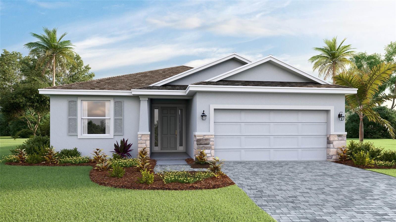 Under Construction. ALL CLOSING COSTS PAID, PAY & SPECIAL INTEREST RATES WITH OUR PREFERRED LENDER NOW UNTIL SEPTEMBER 28TH. This one-story, all concrete block constructed home has a truly open concept plan, featuring a spacious kitchen with a large granite kitchen island that overlooks a large dining area, great room, and breakfast nook which flow out onto a covered lanai. The first phase of The Resort Club amenity center is NOW OPEN, including Trade Route Coffee Kitchen, Resort Style Pool, Fitness Center, Athletic Performance Center, and Pet Park. Future phases of The Resort Club will include a poolside bar & grill, outdoor activities area, The Event Center, and The Terrace Chef’s Patio. Future amenity centers, Adventure Retreat & Cabana Corner, will include Pickleball, Tennis & Bocce Courts, Pet Park, Golf Cart Parking, Sunset Terrace, Clubhouse, Resort Pool & Spa, Resistance Pool, Poolside Cabanas & Beach Area, Outdoor Activities Area, Poolside Grilling and more. This home comes with stainless steel dishwasher, range, and microwave. Pictures, photographs, colors, features, and sizes are for illustration purposes only and will vary from the homes as built. Home and community information including pricing, included features, terms, availability and amenities are subject to change and prior sale at any time without notice or obligation.