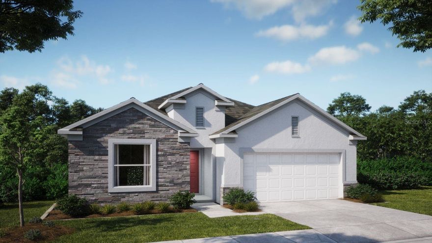 Under Construction. Nestled in the serene Royal Highlands, the Miramar offers the perfect balance of style, comfort, and convenience. Here, you can enjoy peaceful living surrounded by nature while remaining close to shopping, dining, and entertainment. With easy access to US-19 and major highways, commuting is effortless, and with no HOA or CDD fees, you have the freedom to fully embrace your home and lifestyle. Just minutes from the Gulf Coast, Weeki Wachee delivers an ideal blend of natural beauty and modern amenities.

This stunning home greets you with a stone-accent exterior and thoughtfully designed curb appeal. Step inside, and expansive views immediately enhance the sense of space. The open floor plan seamlessly blends style and functionality, flowing effortlessly from room to room. The great room is bathed in natural light, accentuated by four LED recessed lights and triple-panel, floor-to-ceiling patio doors that open to the extended covered lanai, creating an inviting Florida living experience for entertaining, relaxing, or enjoying the outdoors year-round.

At the heart of the home, the chef’s kitchen combines beauty and efficiency, featuring granite countertops, a large island, upgraded soft-close cabinets with crown molding, a spacious pantry, an ESTAR side-by-side refrigerator, and an upgraded oven—perfect for meal prep, casual dining, or entertaining guests.

Tucked away at the rear, the private primary suite offers a true retreat with a large walk-in closet and a spa-inspired bath complete with upgraded tile, an oversized tile shower with rain showerhead, and soft-close cabinets. The three spacious secondary bedrooms, including one with a private bath, are positioned just off the foyer, offering privacy and flexibility for guests, family, or personalized spaces such as a home office or fitness room. The secondary bathroom features a stylish tile shower/tub combo.

A centrally located laundry/mud room adds convenience and extra storage, while the two-car garage provides ample space for vehicles and belongings. Step outside to enjoy the covered and screened rear patio, perfectly designed for relaxation or entertaining. Additional highlights include EVP flooring, architectural shingles, and landscaping with irrigation.

Backed by a full builder warranty, the Miramar in Royal Highlands delivers a harmonious blend of luxurious finishes, functional design, and modern comfort—don’t miss the opportunity to make this exceptional home yours!