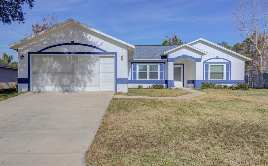 MOVE-IN READY Beautiful concrete home nestled back in the Southwinds Community. Conveniently located next to shopping center, schools and less than 15 minutes to beaches and intercoastal waterway. From the moment you enter the property, you will notice all the natural light this home has to offer, along with an open floor plan and high vaulted ceilings. The Spacious Master Suite boasts a Huge Walk-in closet and large bath. Enjoy the Screened in Patio that has plenty of privacy with no neighbors to the rear of the property.  Southwinds Community offers you the Clubhouse, Pool, Soccer Filed and walking trail for a small monthly HOA fee of $31.00. This well-maintained home has recently had New Windows installed throughout 2022, New A/C 2021, Updated light fixtures, and professionally had the interior painted. Schedule your showing today.  This one won't last long. ;Water: City