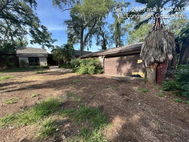 The home has 2 bedrooms and a den. The interior has ceilings that have been comprimised in rooms due to prior roof damage. It appears the roof is newer. The home has an inground pool that is covered due to safety. We do not know the condition of the pool. The interior footprint is ready for your personality. Detached 2 car garage has storage and half bath. This is an AS-IS sale, Seller will not make repairs. Great wooded lot. Few opportunities as this exist these days