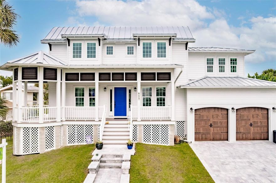 Steps from Siesta Key Beach, this charming 2022 construction could be your new home! This home has an open floor plan with 3 bedrooms, 3 1/2 baths, and a 2-car garage. All three bedrooms have a walk in closet. A gazebo front porch lends character, while a large screened in back porch overlooking the pool offers plenty of additional living space with bar seating around the kitchen nook, a dining table and a sitting area with cable hook-up. The master suite has its own screened-in porch with access to the pool. The first floor has been conveniently designed with a mudroom that includes the washer and dryer, a changing area, and a shower to rinse off after a day at the beach - no need to track sandy feet and towels through the house. The upstairs loft is equally suited for a home office or a playroom, and the bedrooms upstairs have dormer windows. This is not your average construction of concrete and stucco; Hardie Board siding and an aluminum roof have this home looking more like the cottages that used to grace Siesta Key Beach. Book a showing today to view your new home.  Mirror in half bath on main floor does not convey.  Pool heater and kitchen stove are both gas.